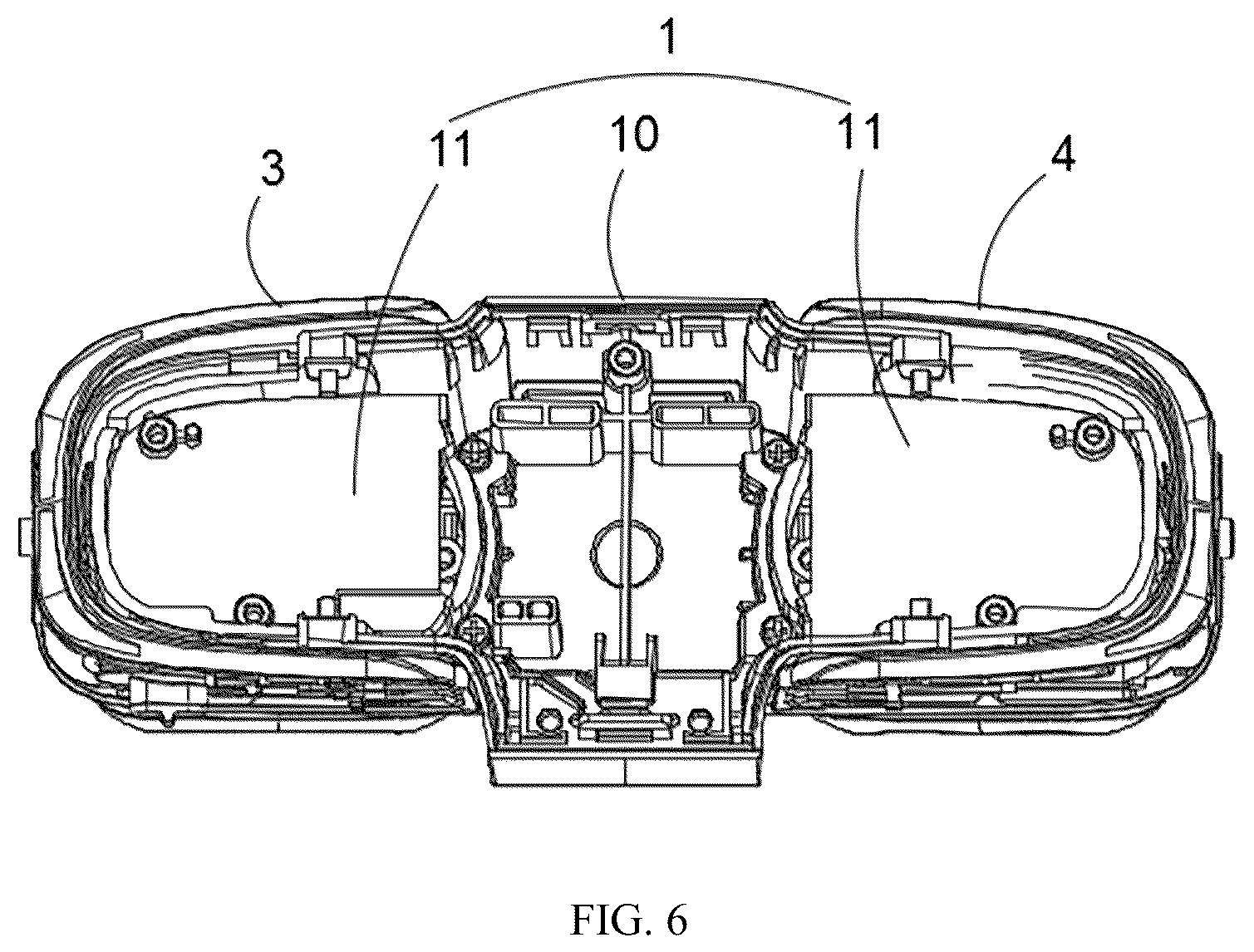 Patent US12455460 Figure 6 – Open binocular near-eye display device with adjustable pupillary distance