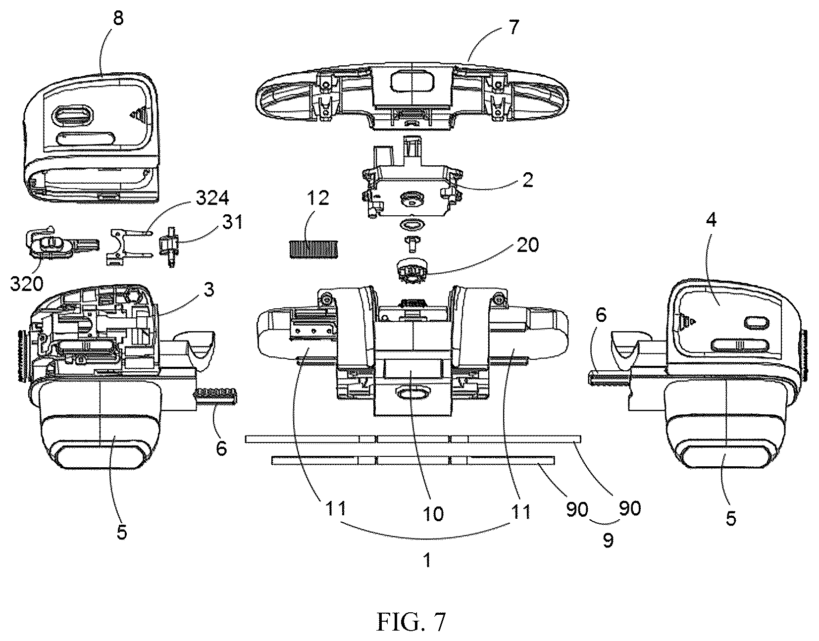 Patent US12455460 Figure 7 – Open binocular near-eye display device with adjustable pupillary distance