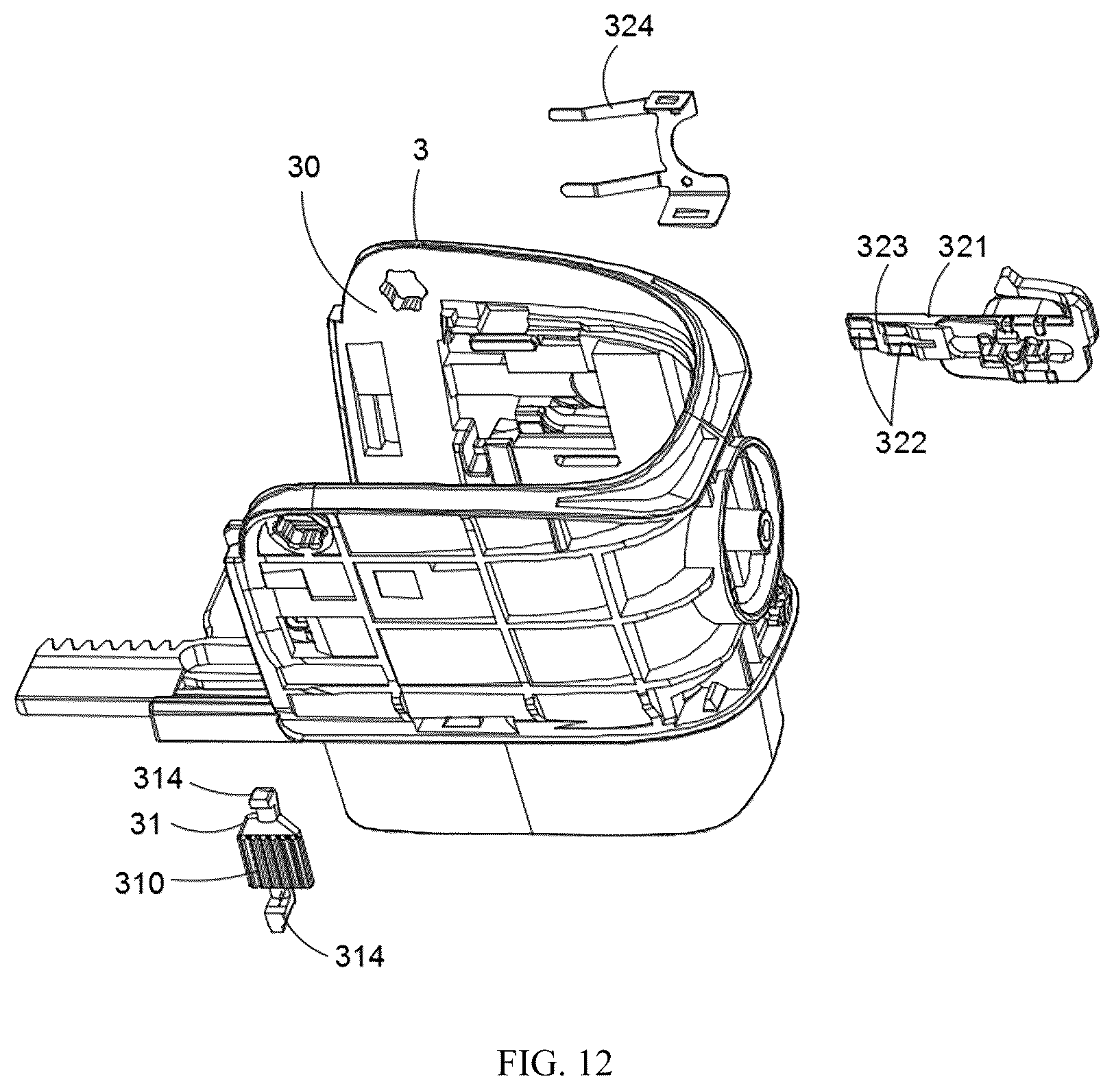 Patent US12455460 Figure 12 – Open binocular near-eye display device with adjustable pupillary distance