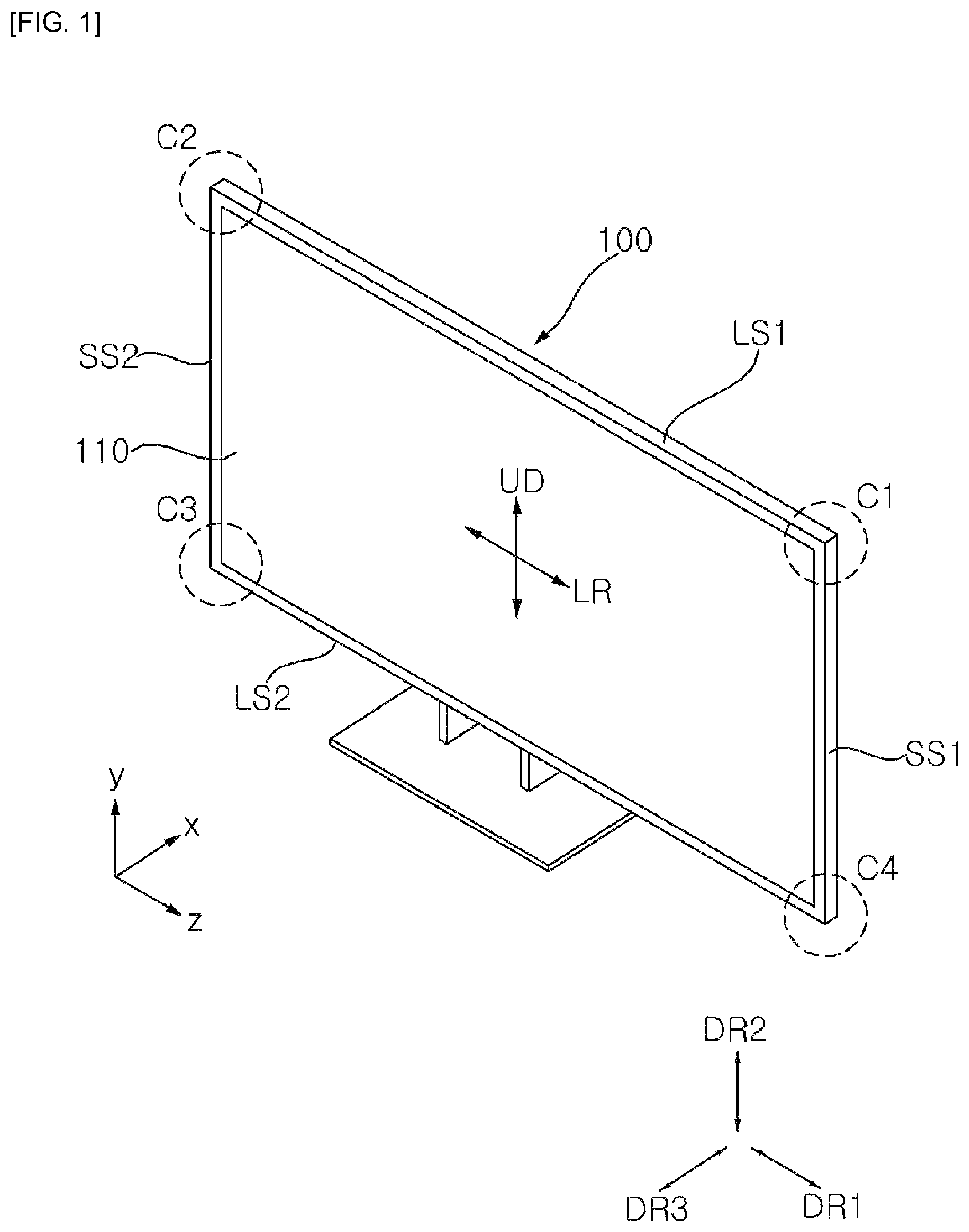 Patent US12455469 — Display device capable of effectively dissipating heat of board — Figure 1