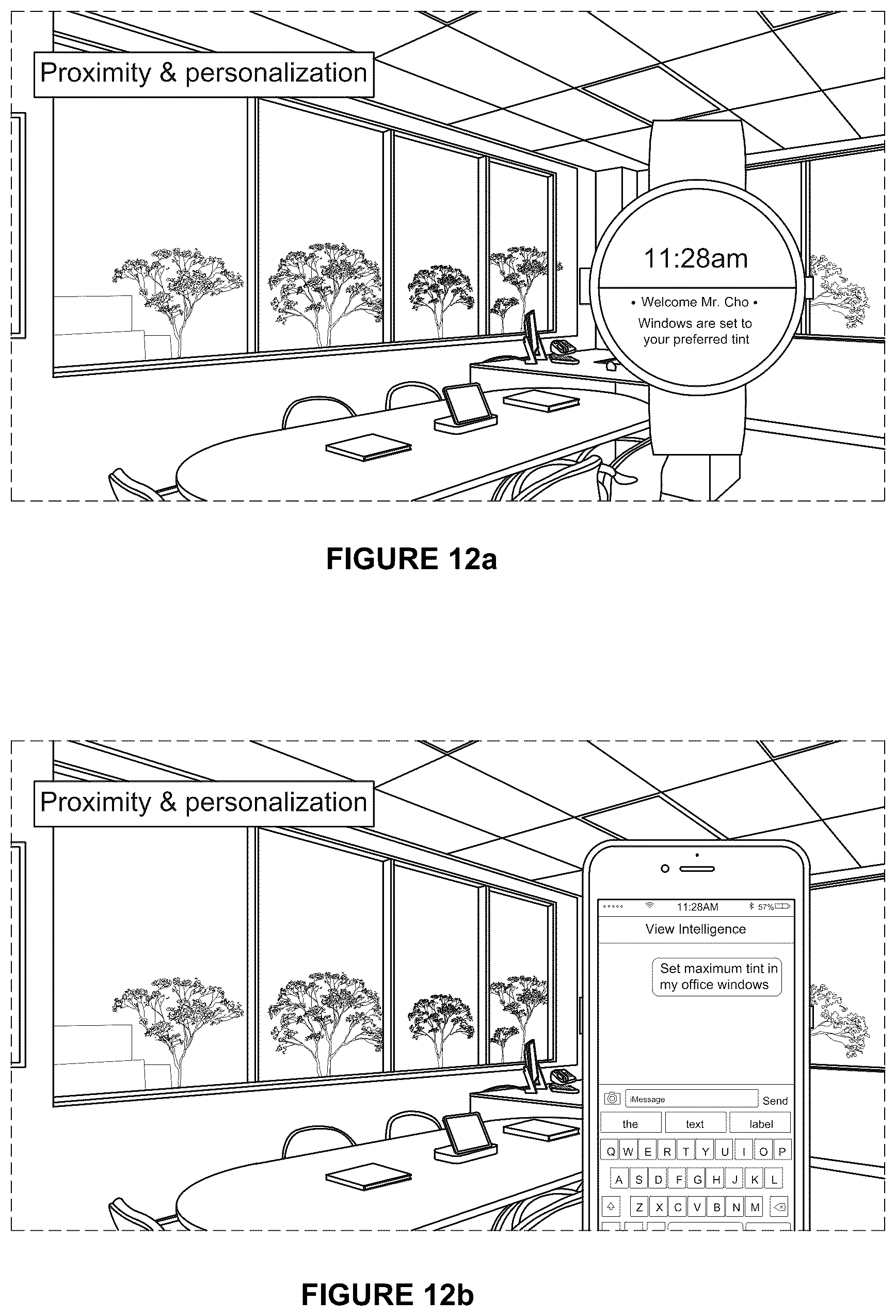 Patent US12455484 Figure 13 – Tintable window system useable as a display for a user interface by an authorized user