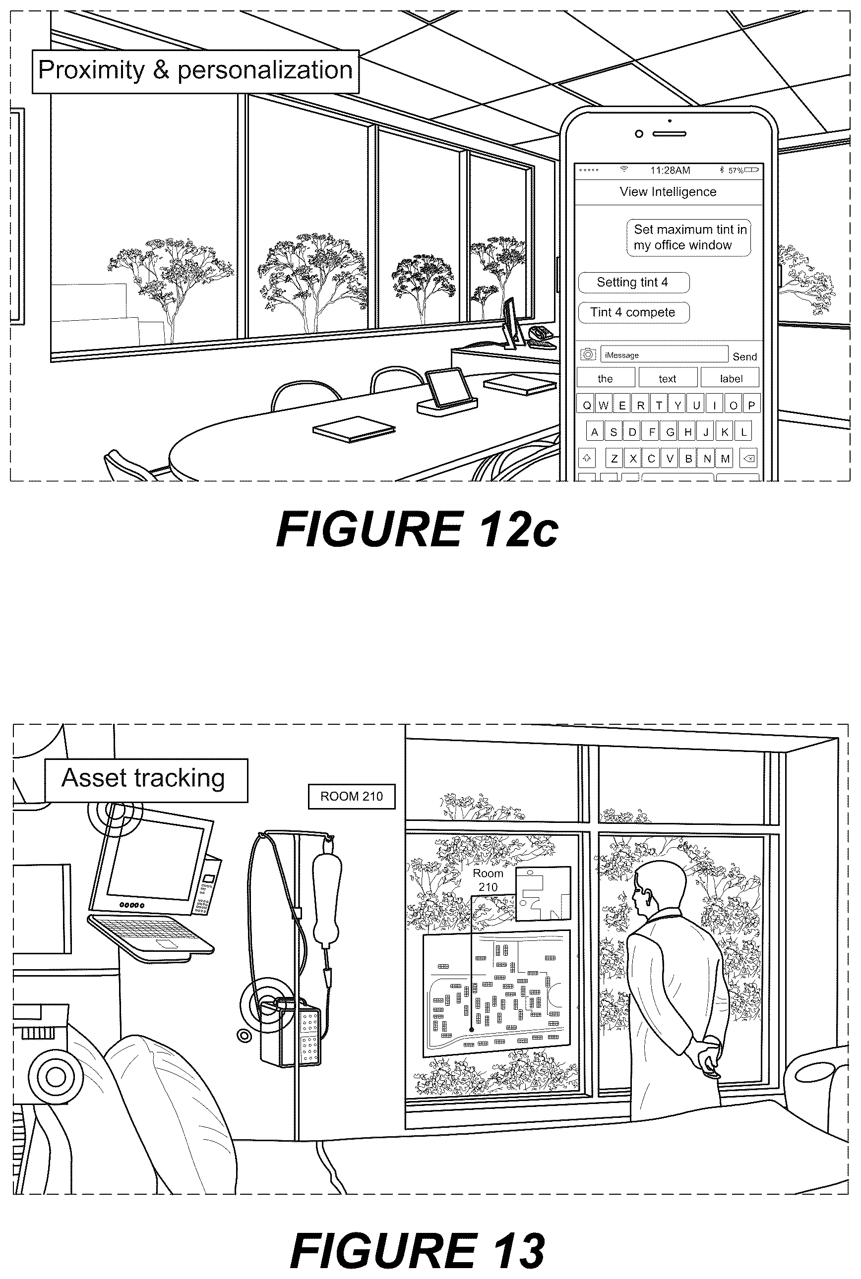 Patent US12455484 Figure 14 – Tintable window system useable as a display for a user interface by an authorized user