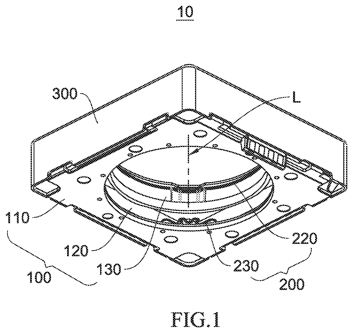 Patent US12455495 Figure 1 – Lens module and electronic device