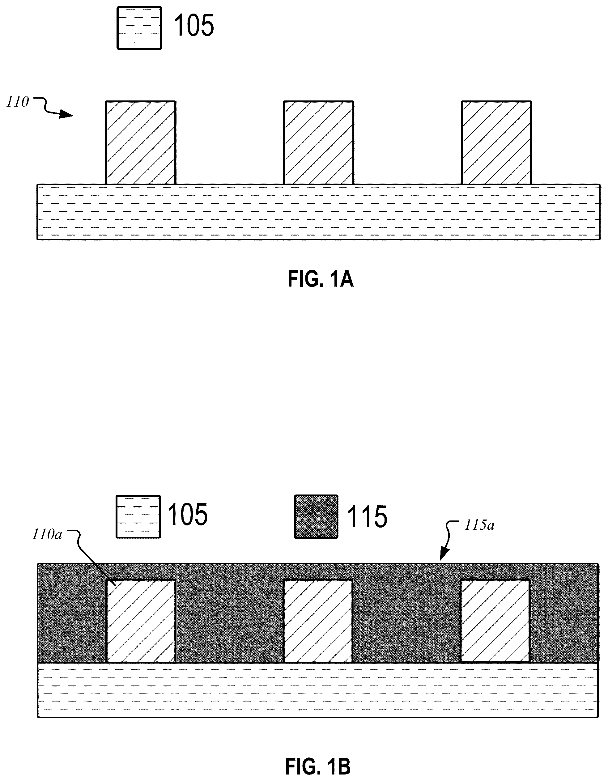 Patent US12455507 — Method for removing material overburden via enhanced freeze-less anti-spacer formation using a bilayer system — Figure 1