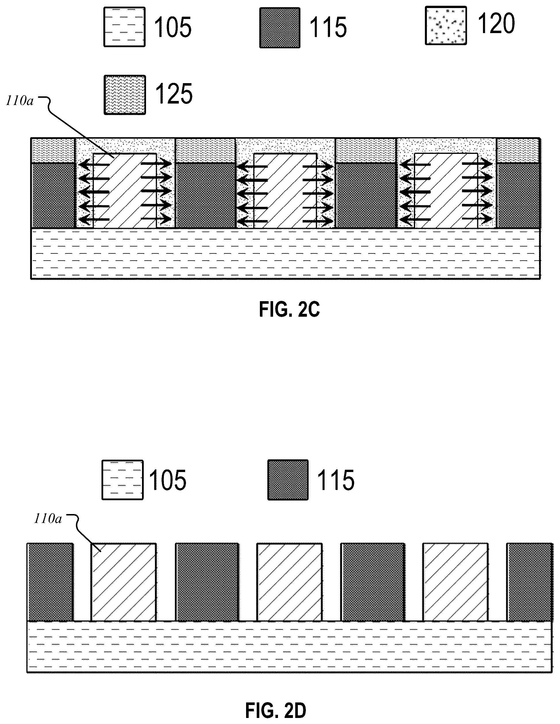 Patent US12455507 Figure 5 – Method for removing material overburden via enhanced freeze-less anti-spacer formation using a bilayer system
