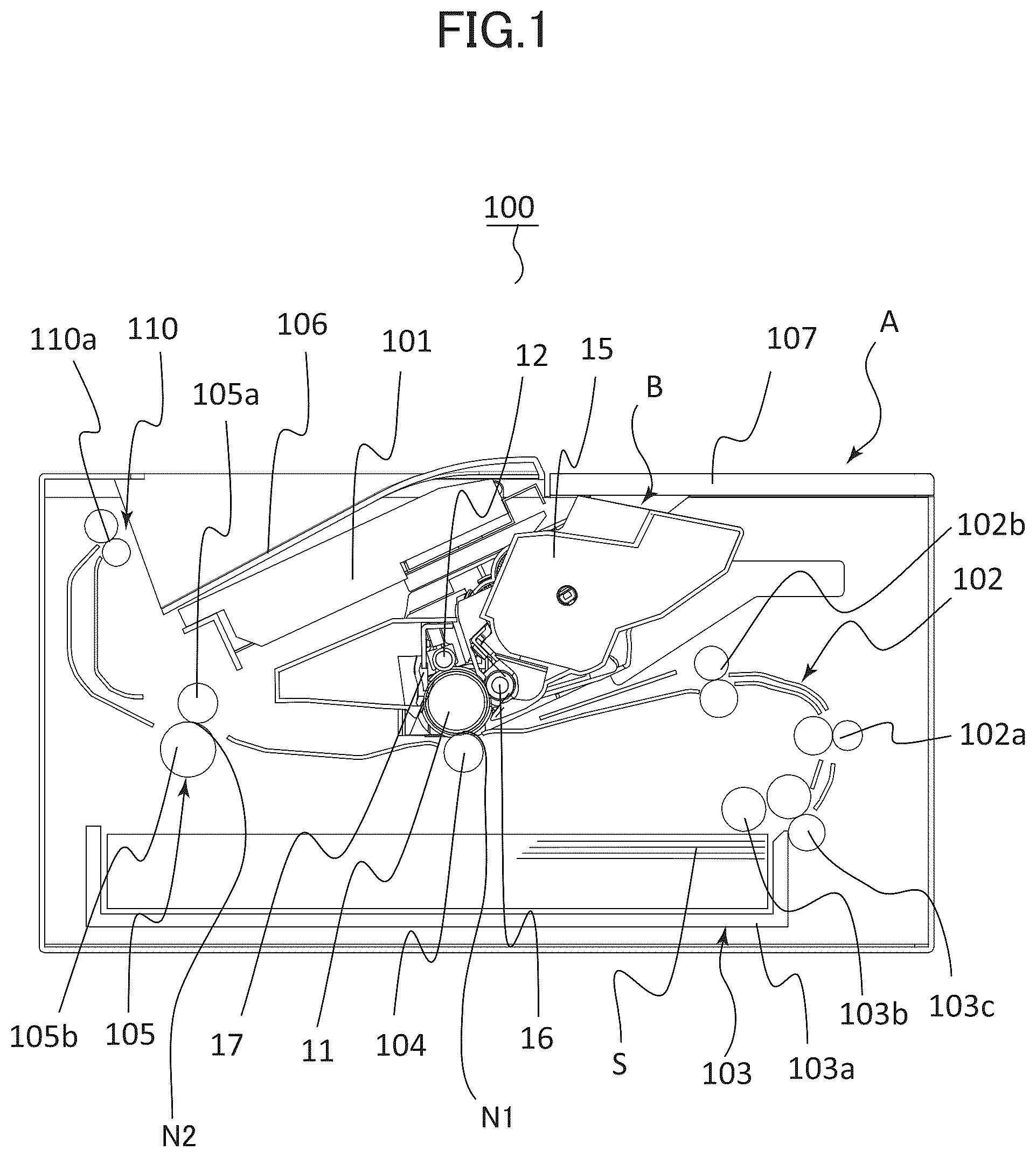 Patent US12455527 Figure 1 – Image forming apparatus