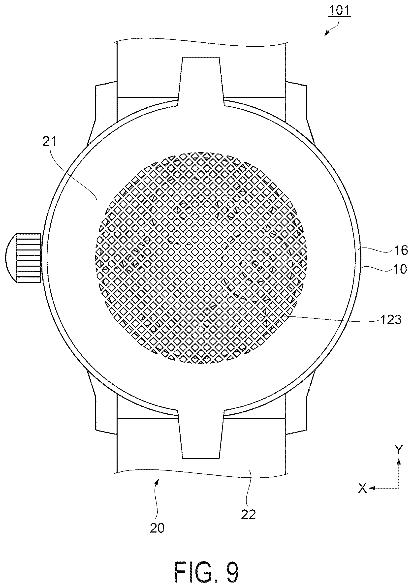 Patent US12455538 Figure 7 – Wrist watch and strap