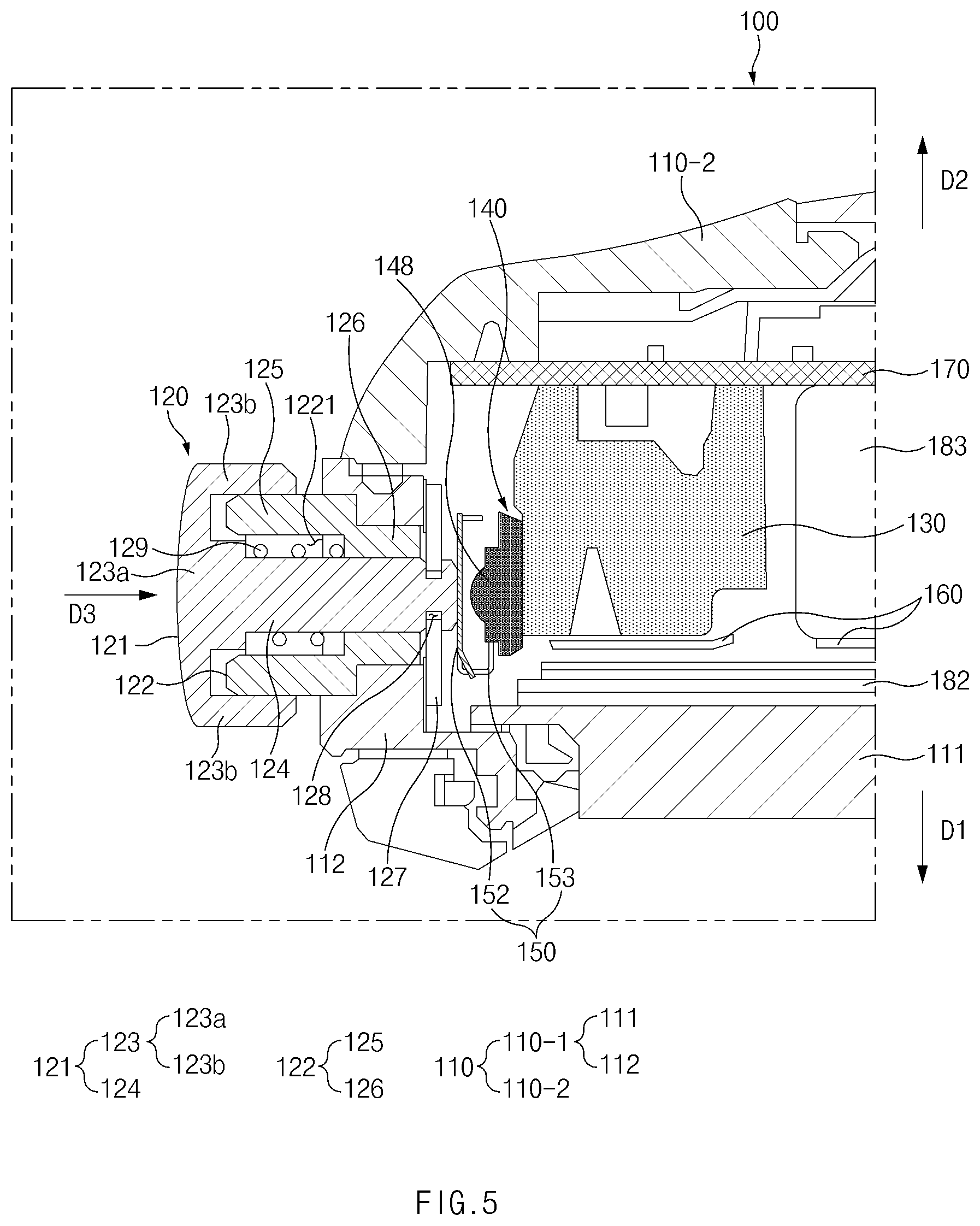 Patent US12455539 Figure 5 – Electronic device comprising electrode button
