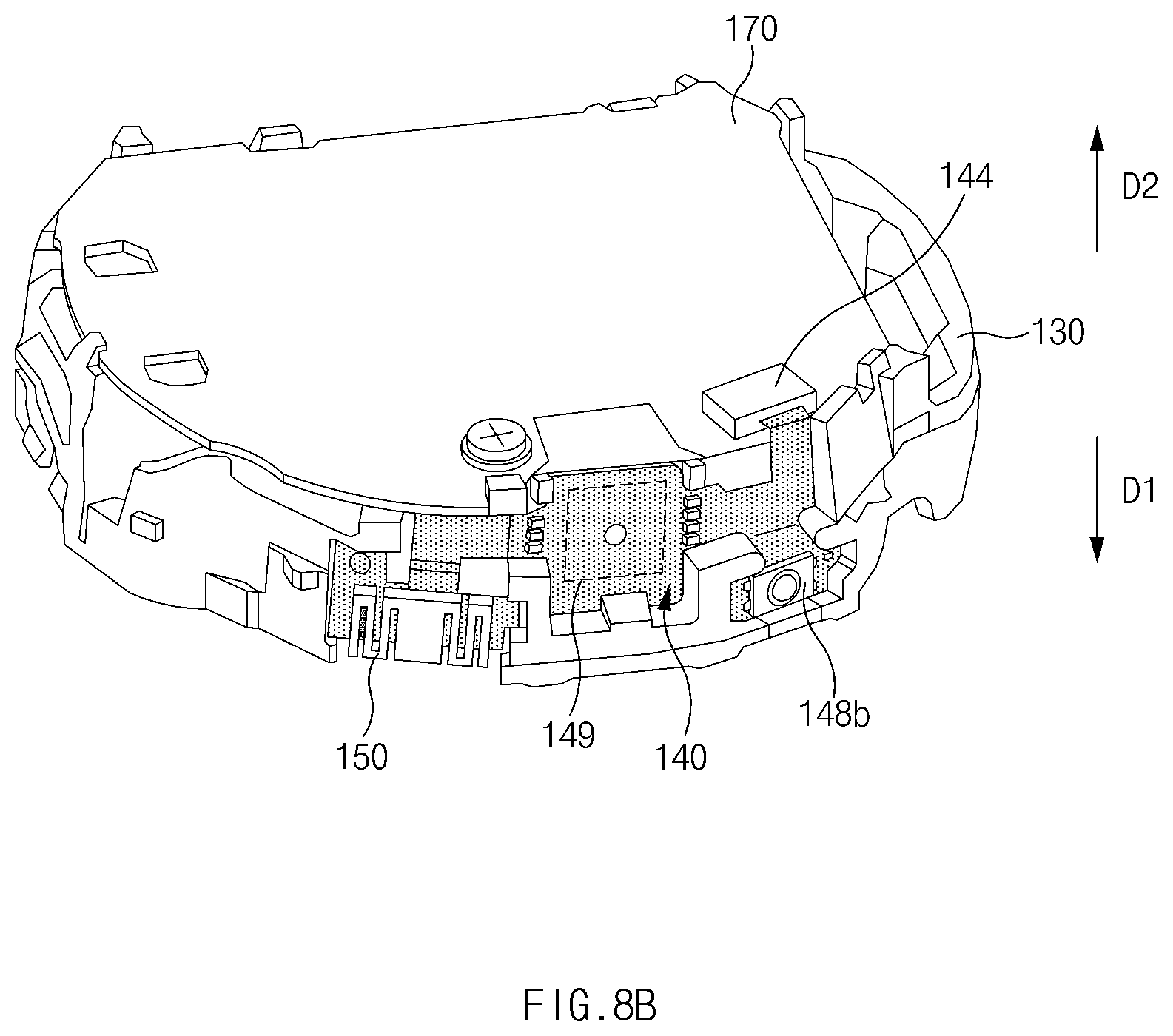 Patent US12455539 Figure 9 – Electronic device comprising electrode button