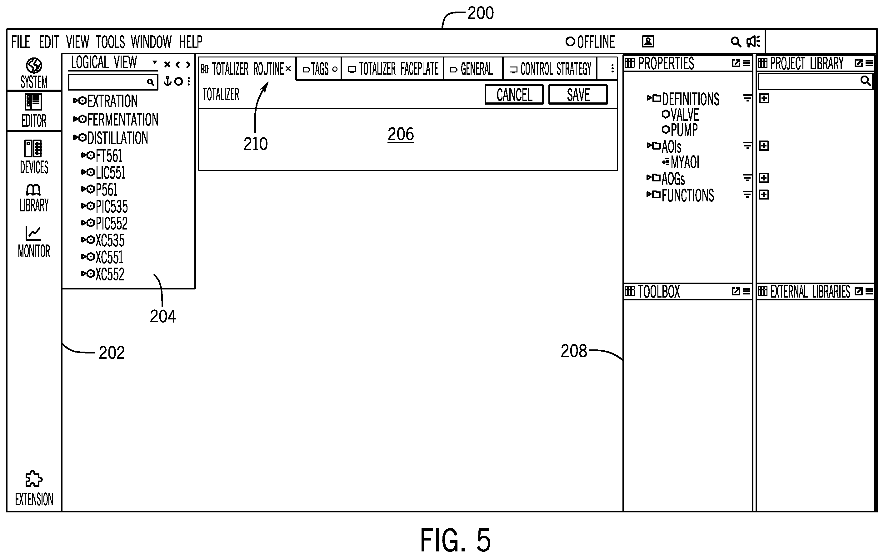 Patent US12455545 Figure 5 – System and method for smart selection and building of industrial automation control systems from industrial automation control libraries and objects