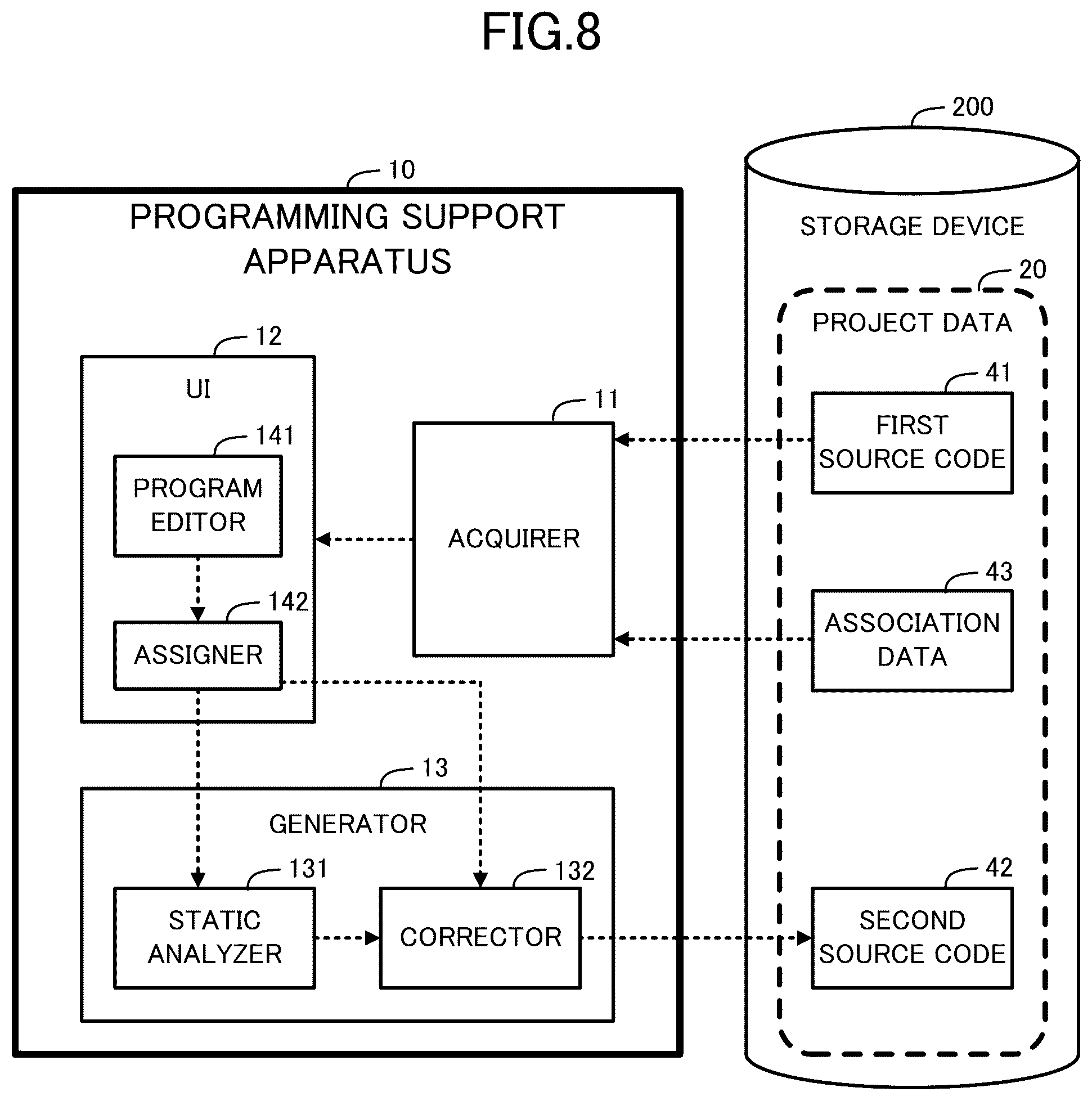 Patent US12455546 Figure 8 – Recording medium and programming support apparatus