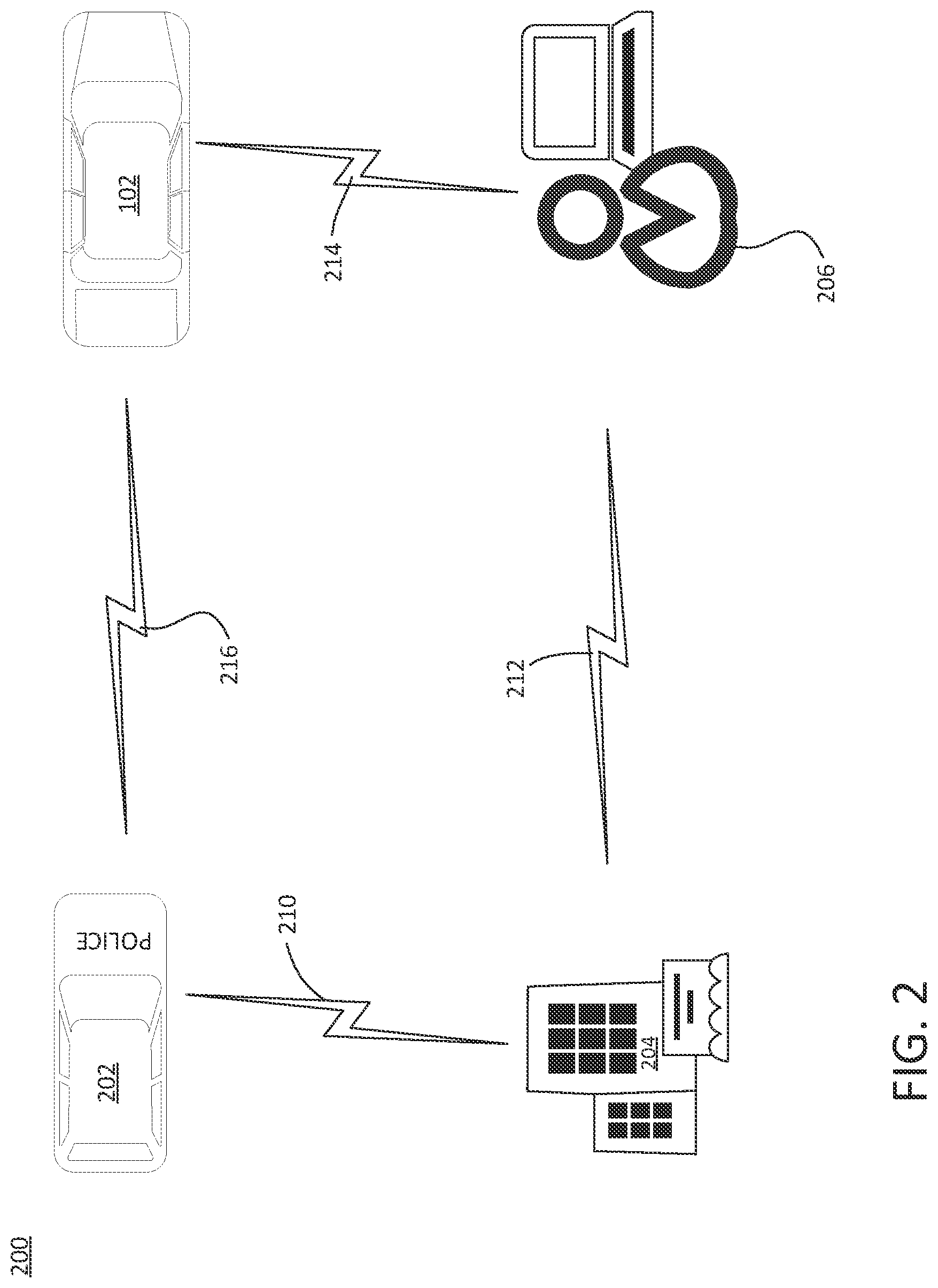 Patent US12455565 Figure 2 – Emergency vehicle interactions using external triggers