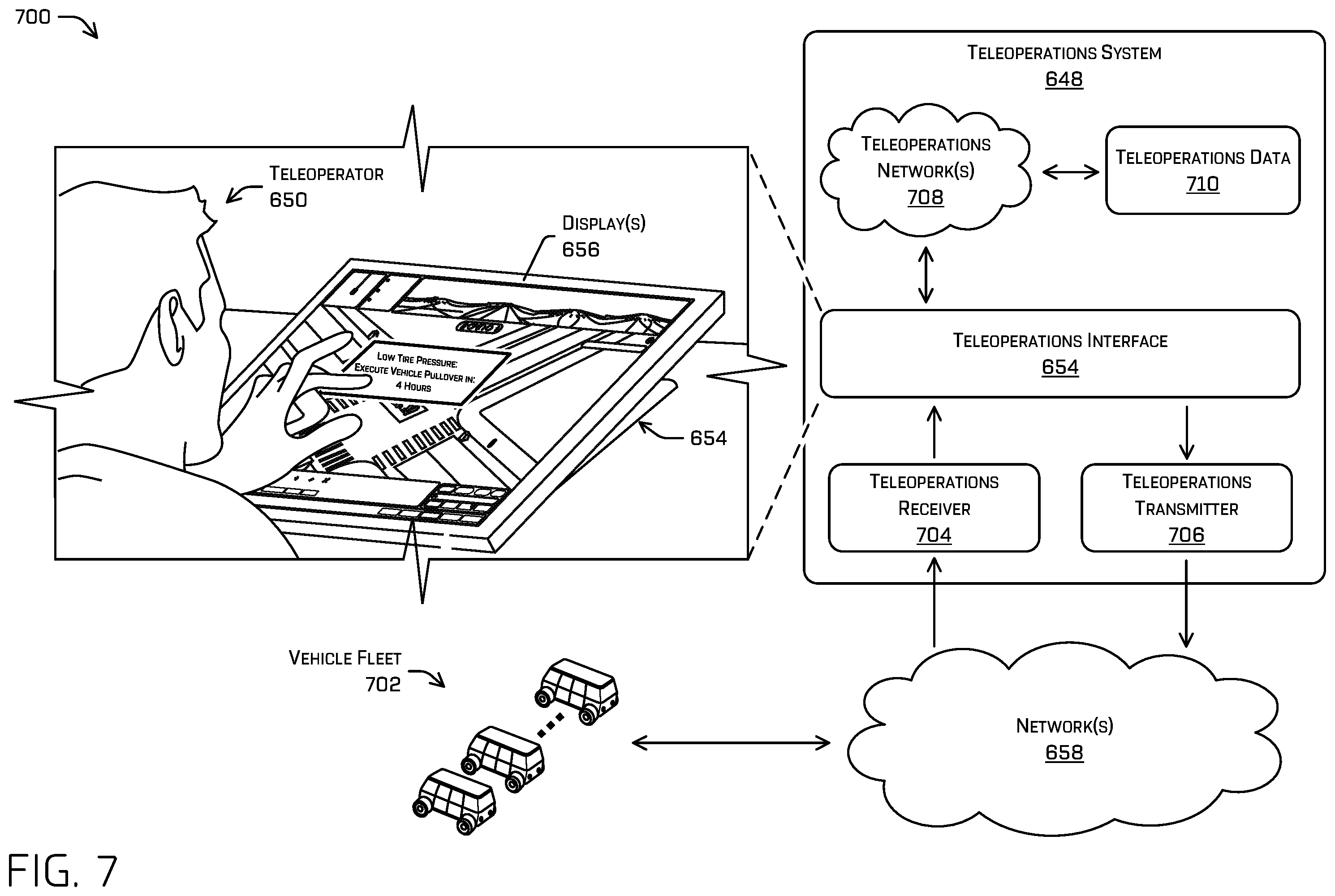 Patent US12455569 Figure 7 – Intelligent vehicle pull over