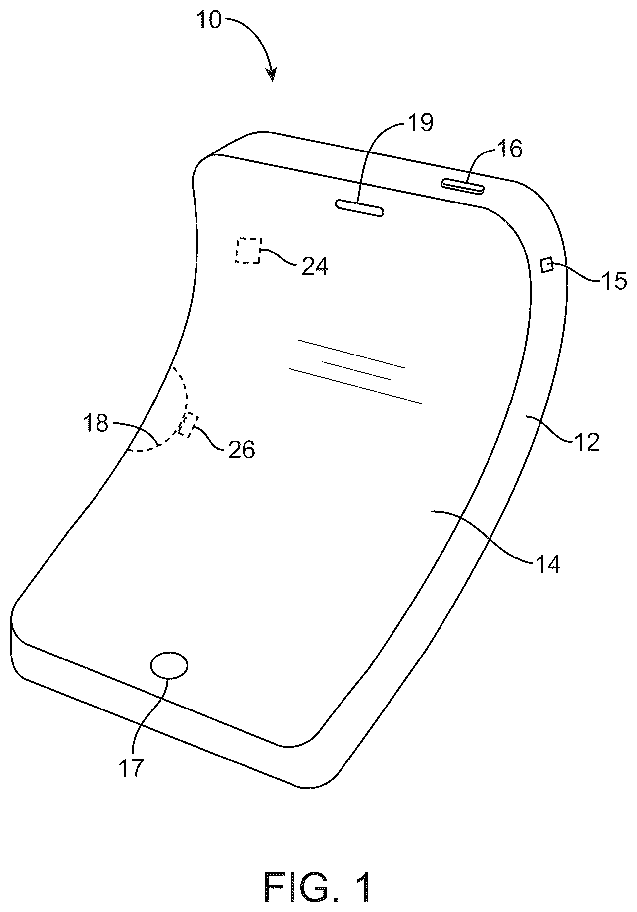 Patent US12455593 Figure 1 – Flexible electronic devices