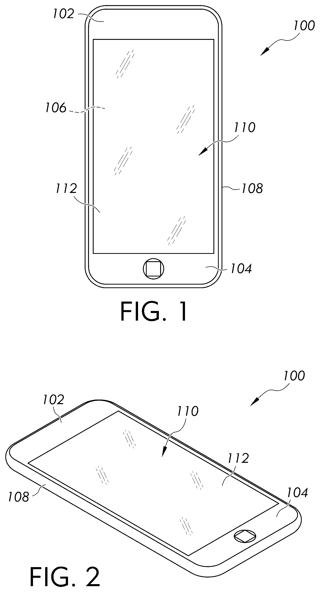 Patent US12455594 Figure 1 – Glass articles, natively colored glass housings, and methods of making the same