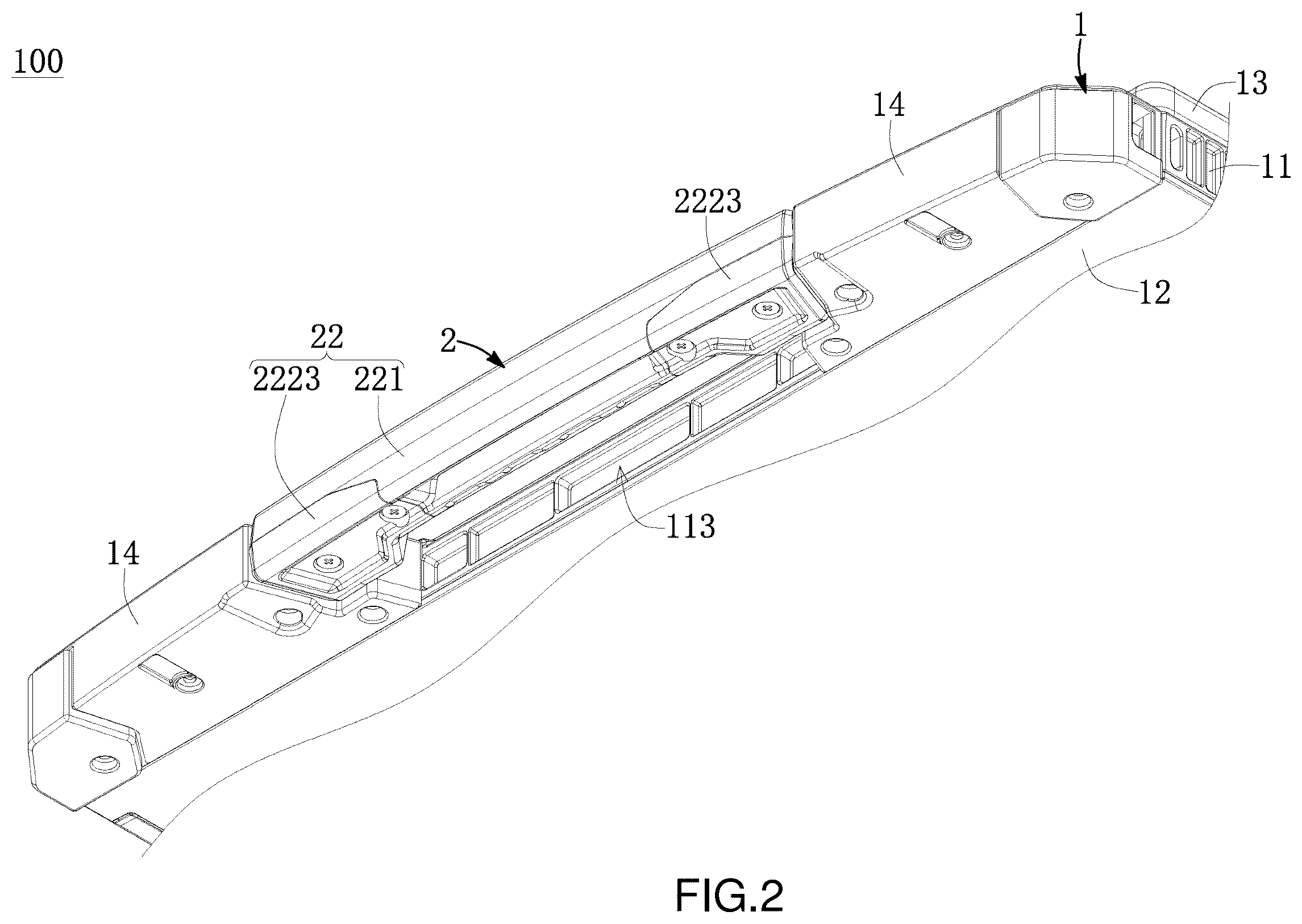 Patent US12455595 Figure 2 – Portable computer and handle