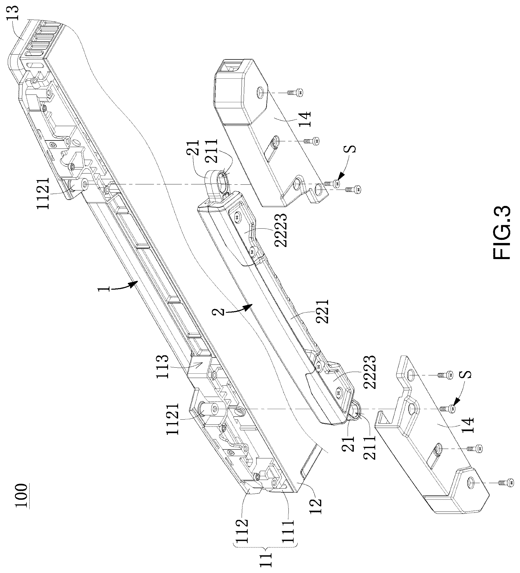 Patent US12455595 Figure 3 – Portable computer and handle