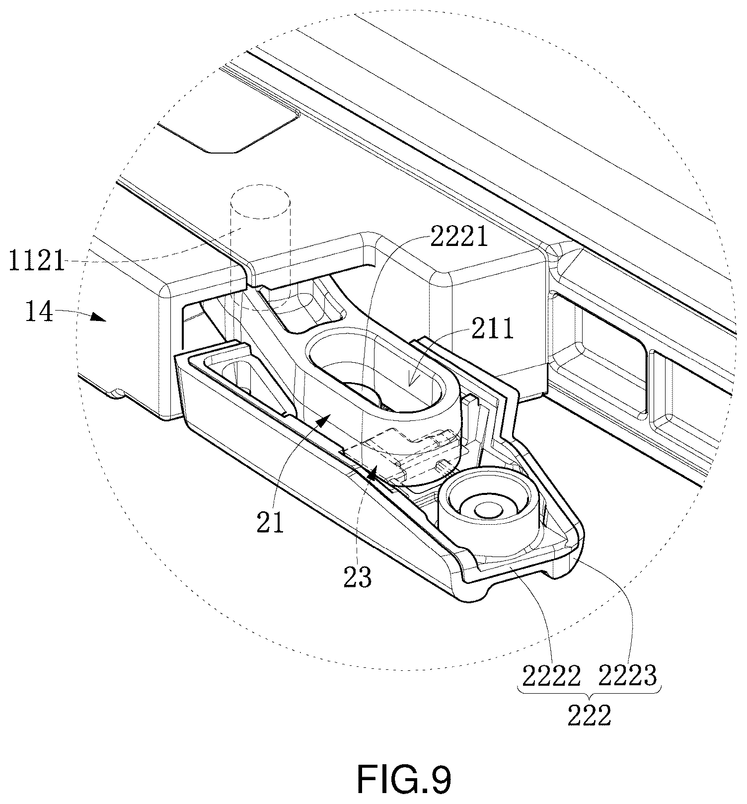 Patent US12455595 Figure 9 – Portable computer and handle