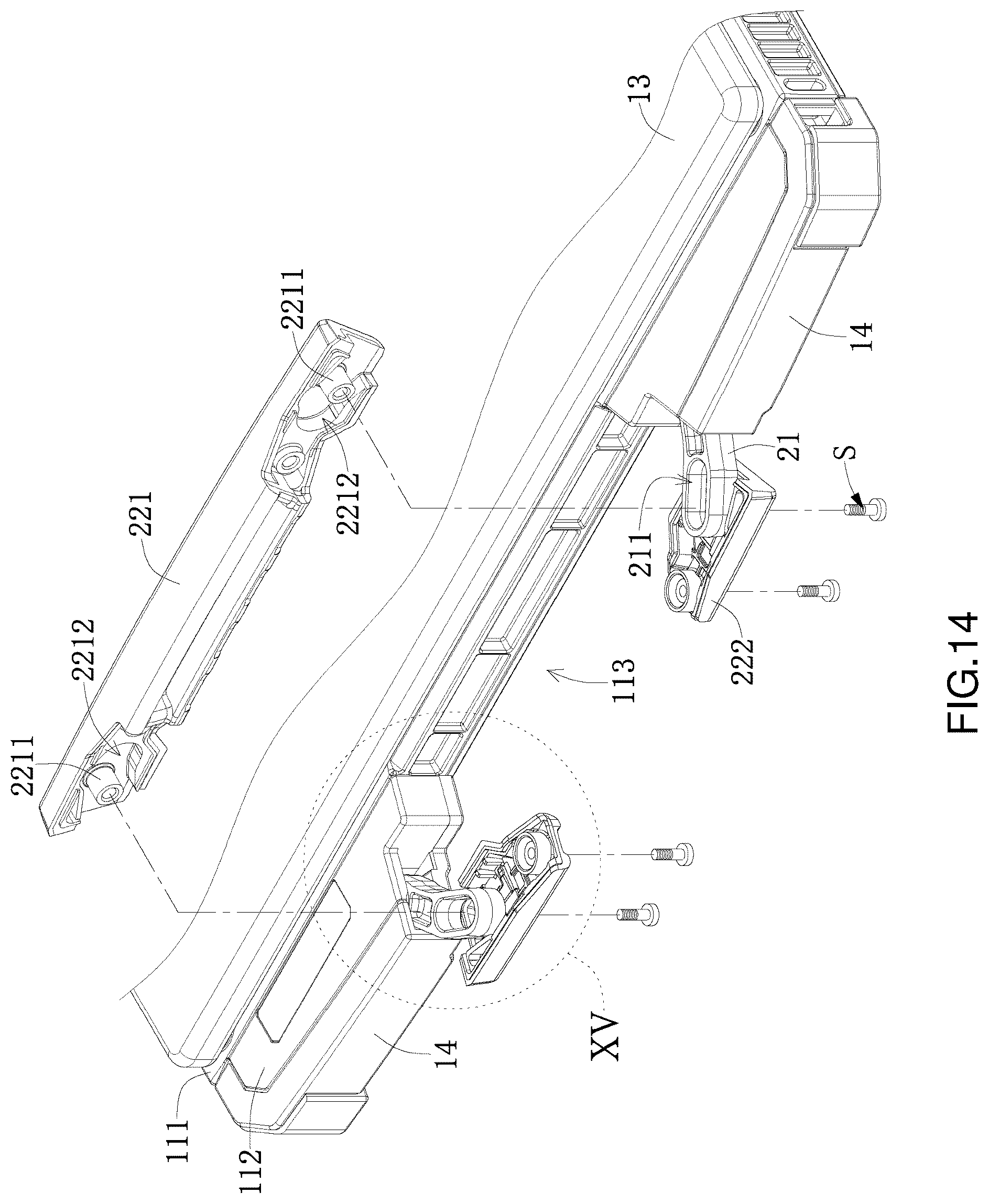 Patent US12455595 Figure 14 – Portable computer and handle