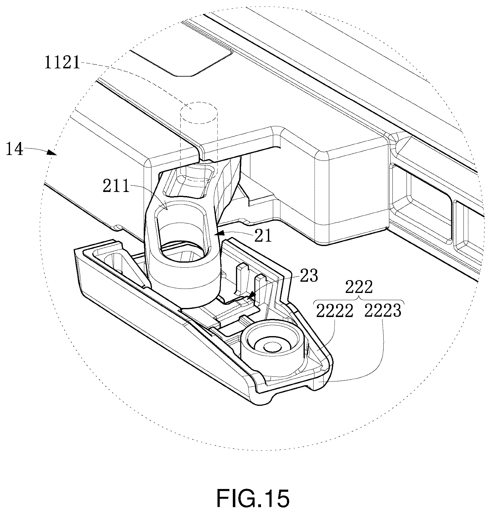 Patent US12455595 Figure 15 – Portable computer and handle