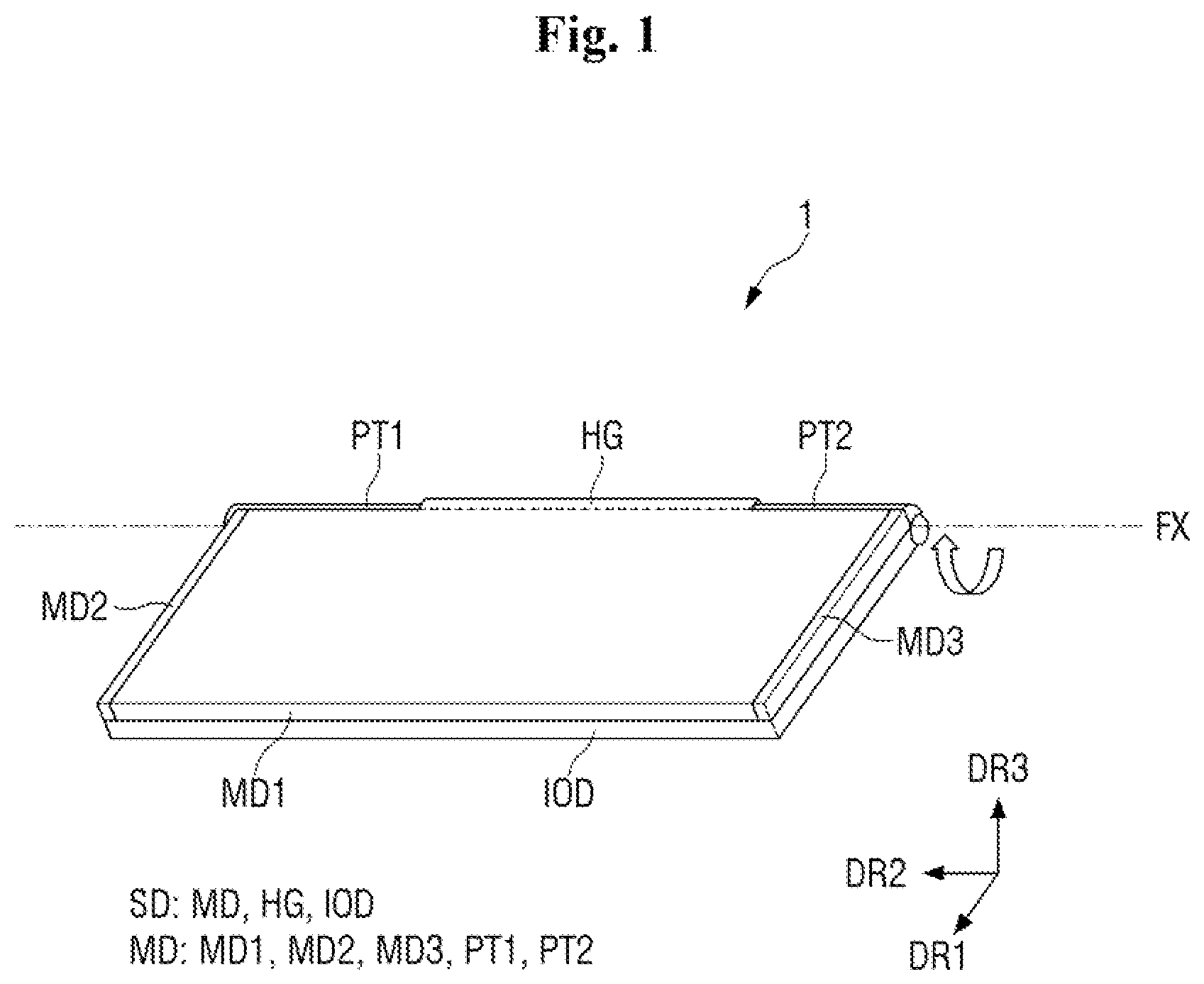 Patent US12455597 Figure 1 – Housing case and display device including the same