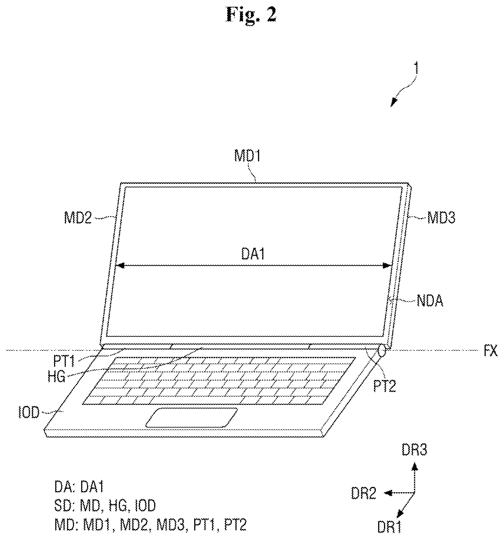 Patent US12455597 Figure 2 – Housing case and display device including the same