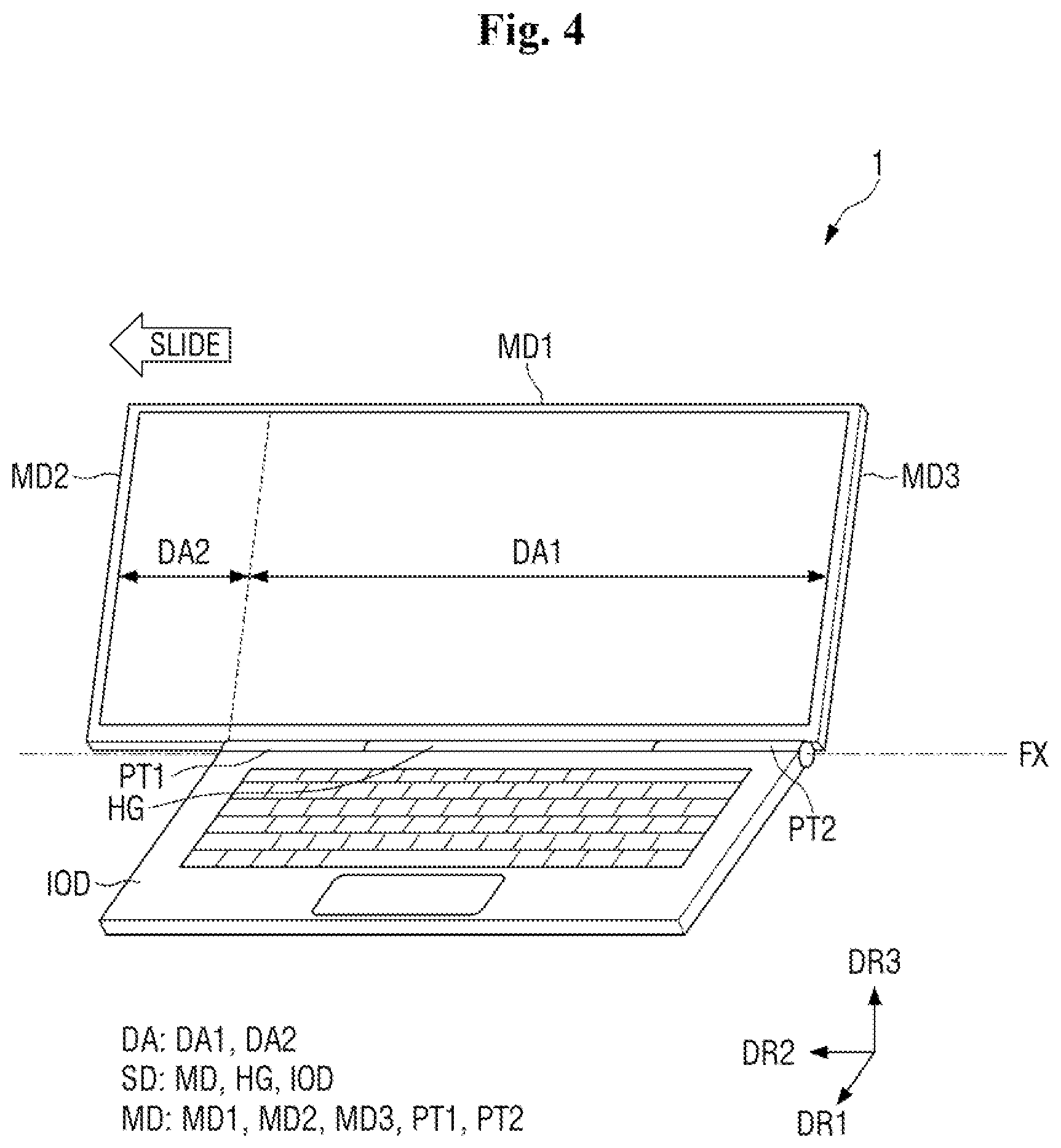 Patent US12455597 Figure 4 – Housing case and display device including the same