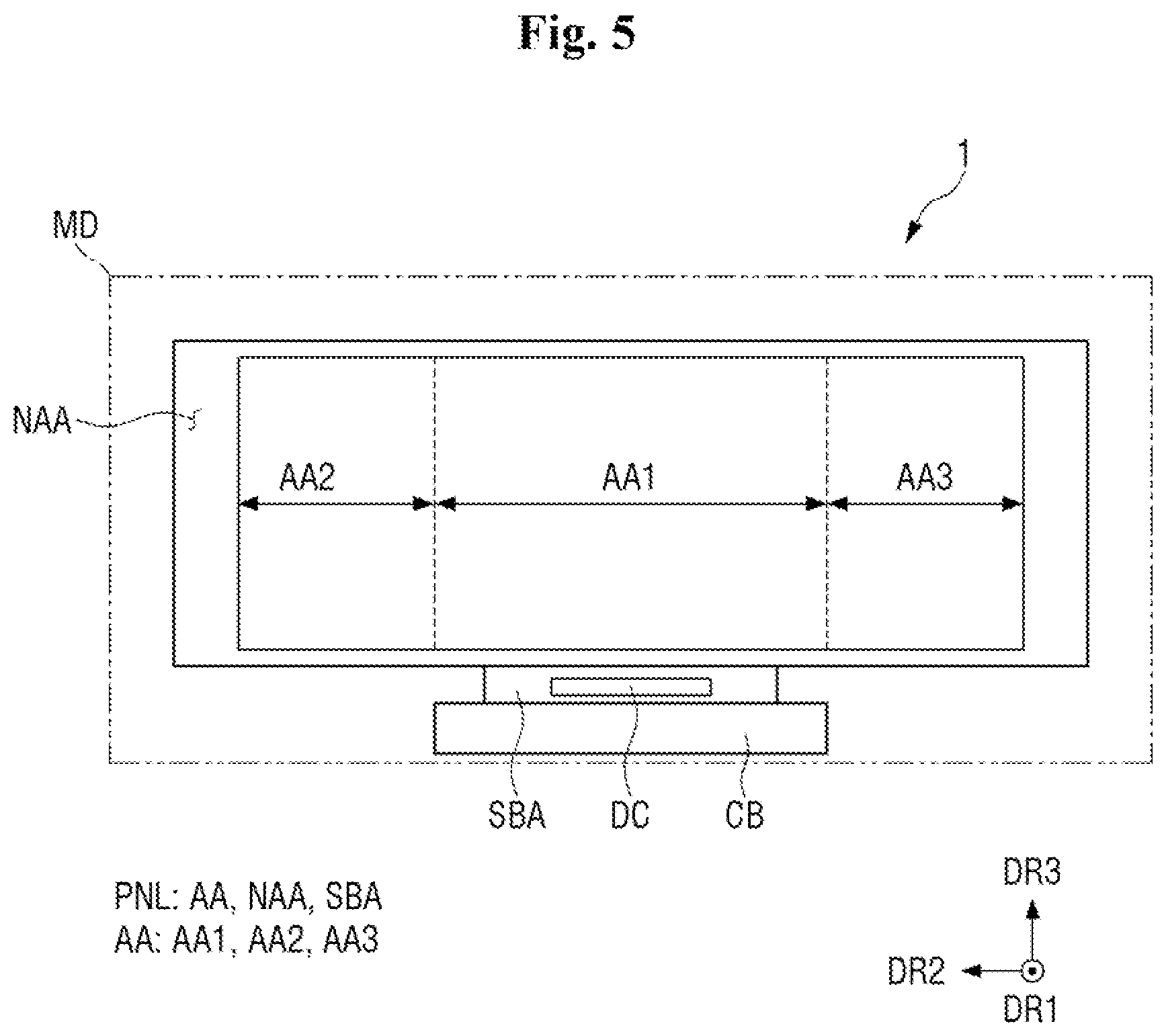 Patent US12455597 Figure 5 – Housing case and display device including the same