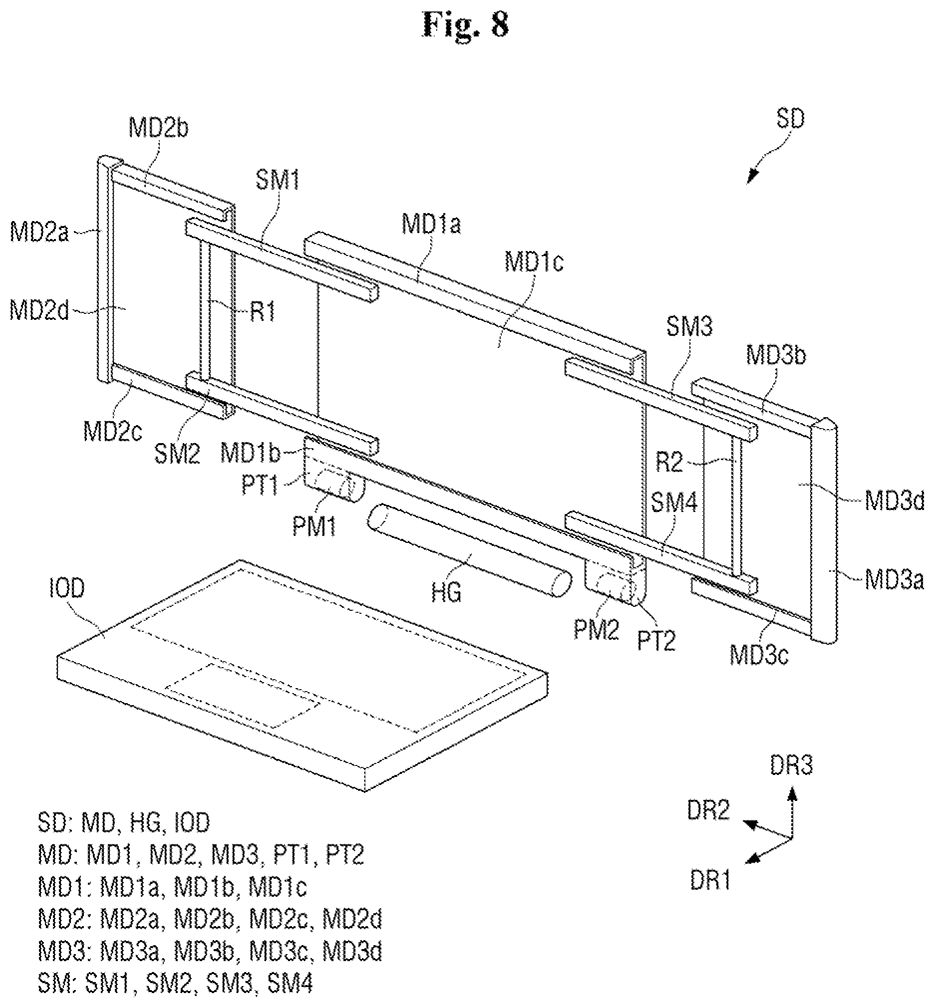 Patent US12455597 Figure 8 – Housing case and display device including the same