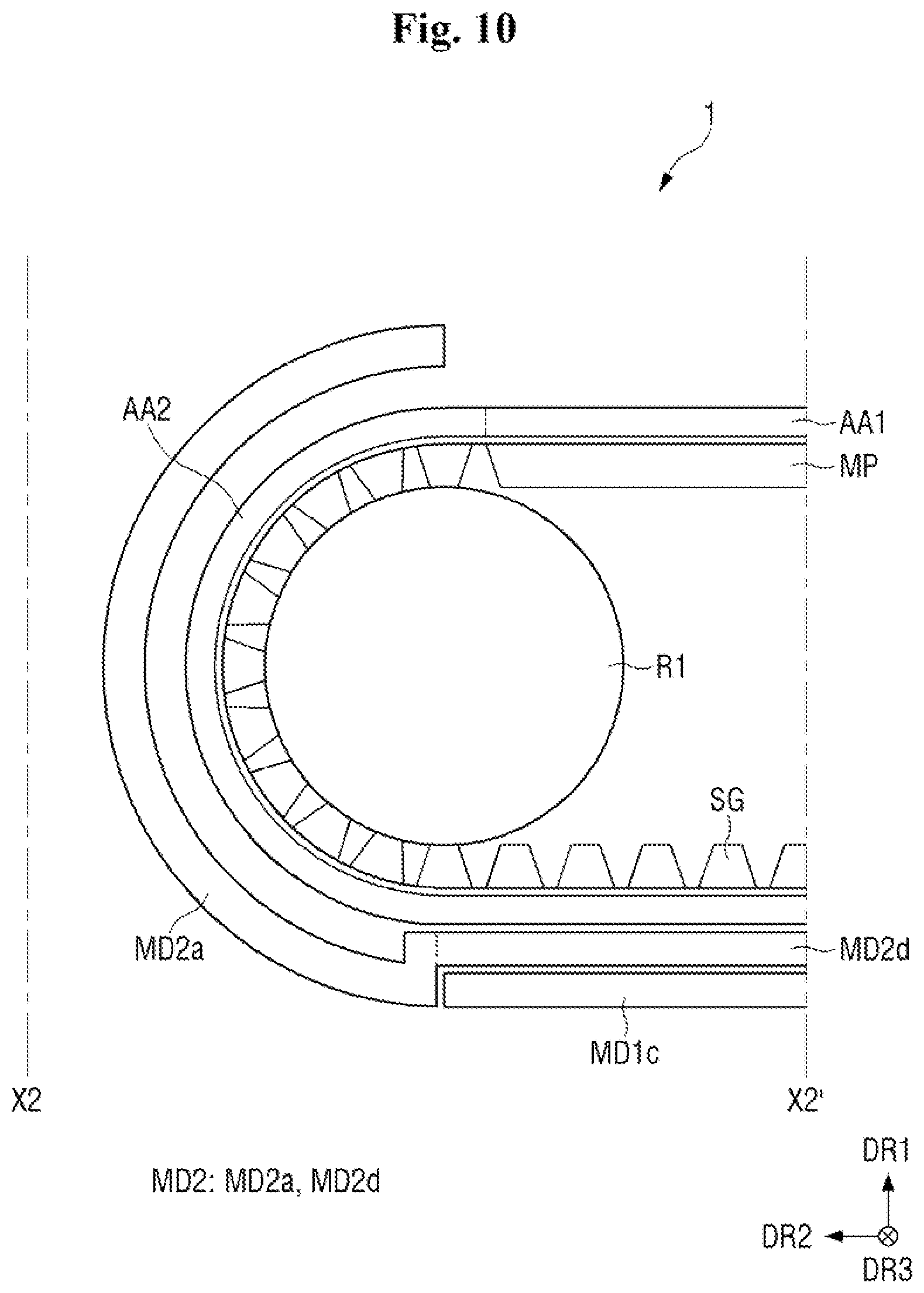 Patent US12455597 Figure 10 – Housing case and display device including the same