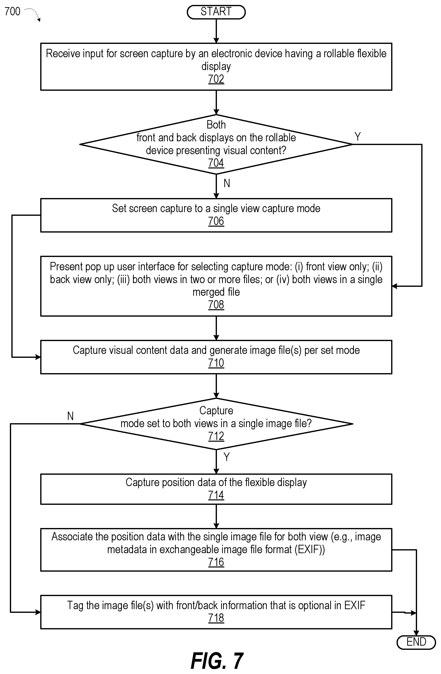 Patent US12455598 Figure 7 – Method and apparatus for screen capture and record on scrollable/rollable devices