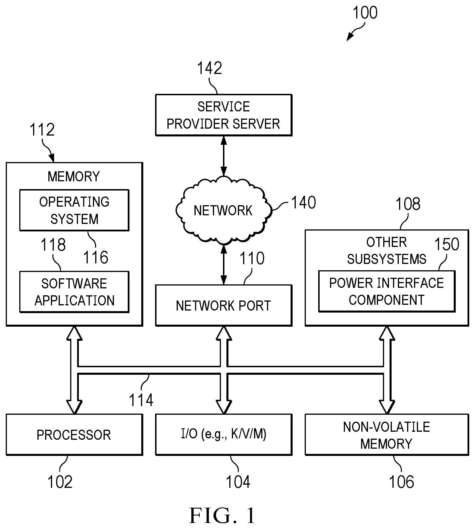 Patent US12455605 Figure 1 – Server information handling system with power interface component