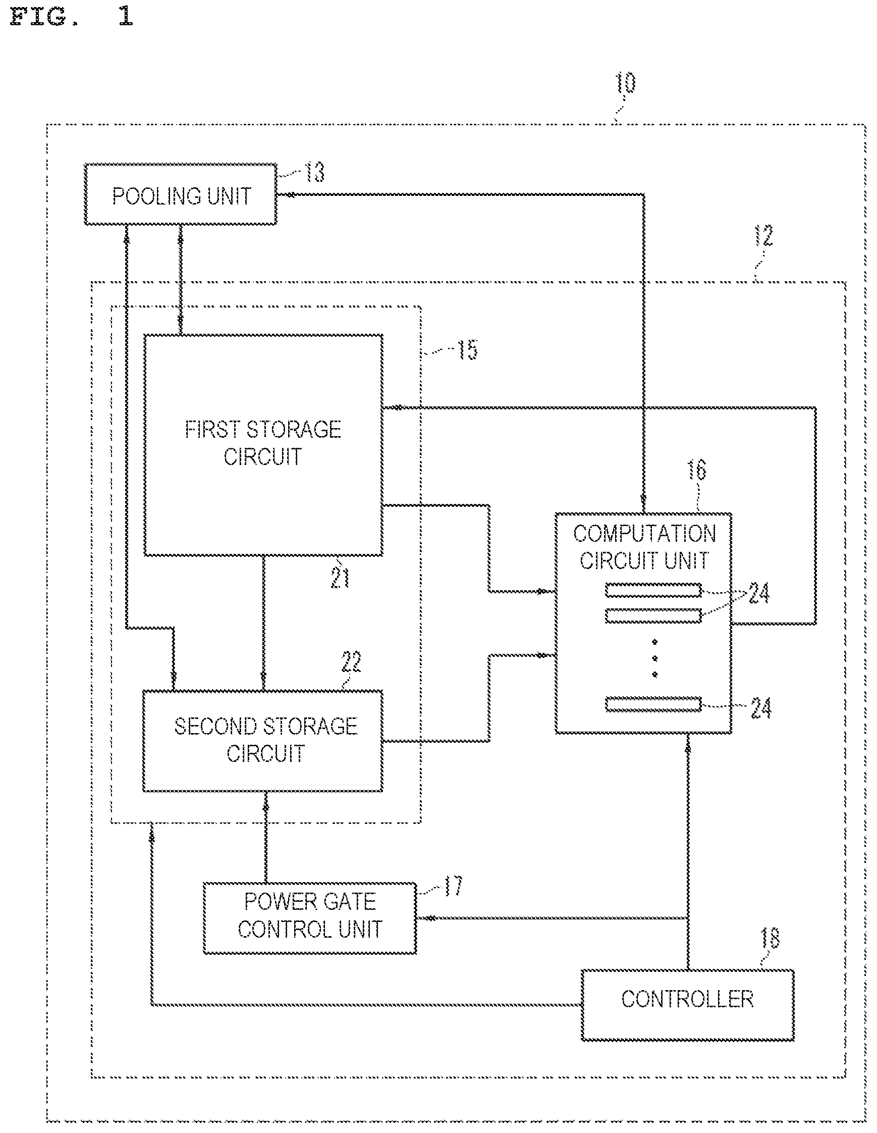 Patent US12455610 Figure 1 – Computation processing device