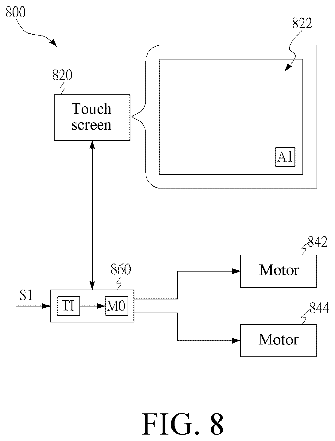 Patent US12455627 Figure 8 – Vibration control method for electronic device