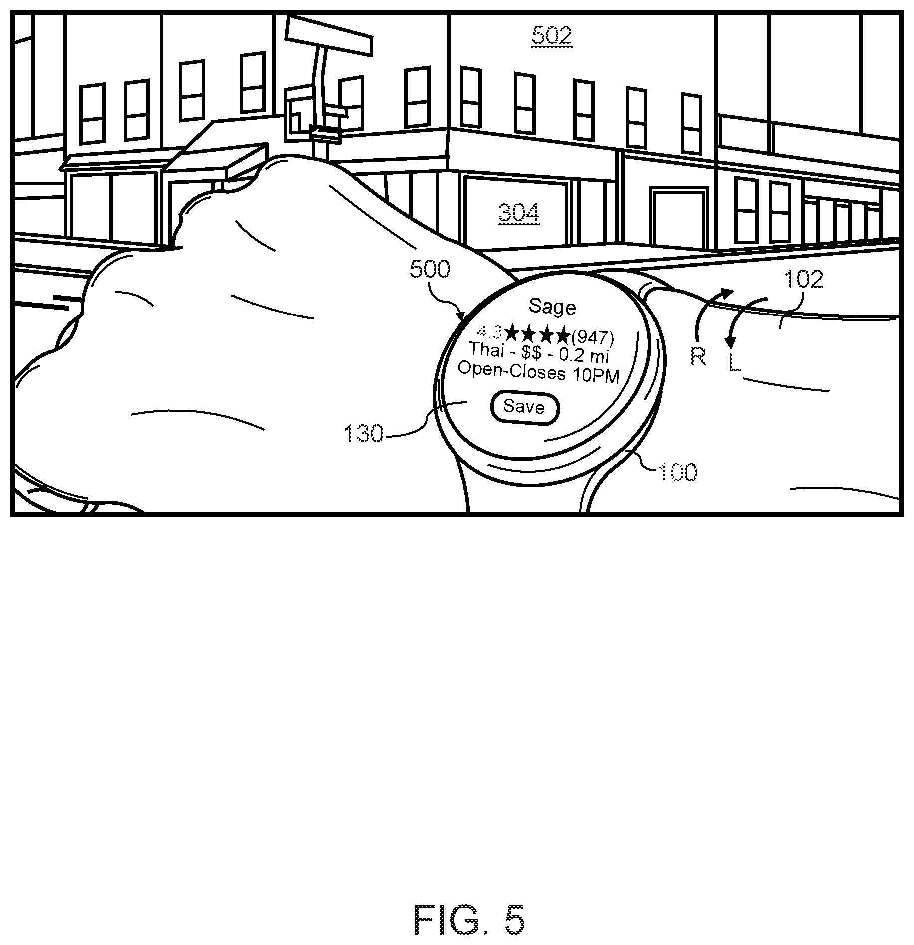Patent US12455632 Figure 7 – Wearable device having gestures for proximate points of interest