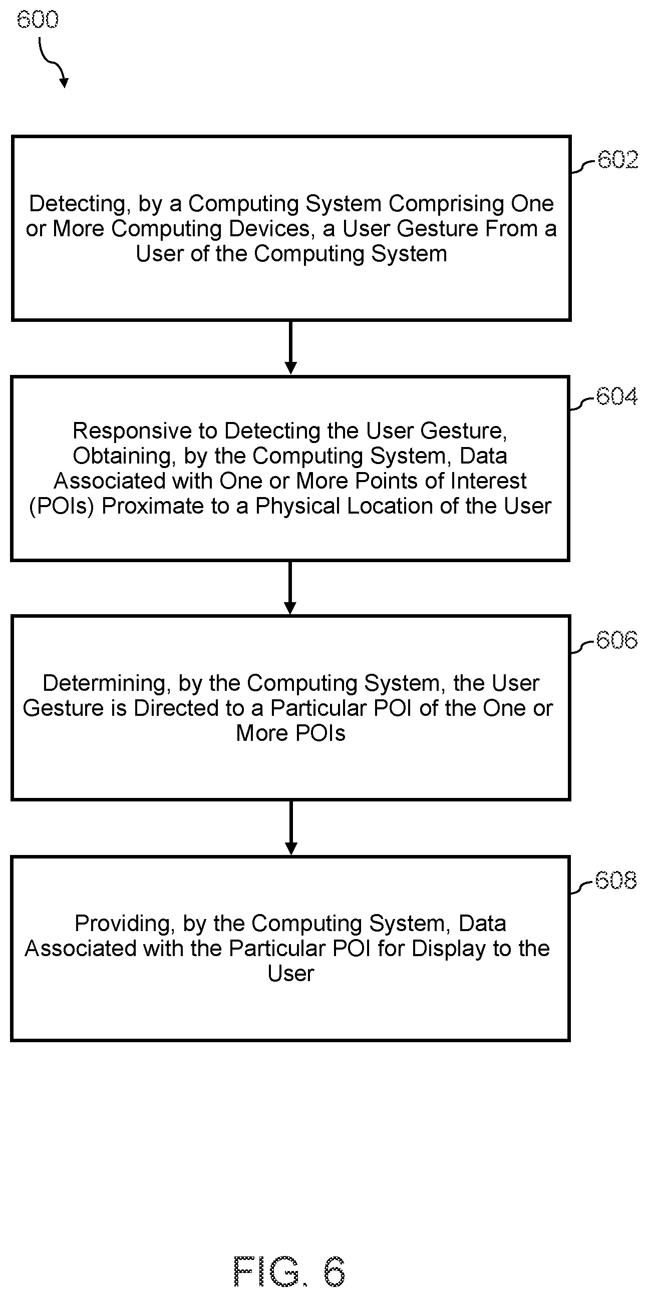 Patent US12455632 Figure 8 – Wearable device having gestures for proximate points of interest