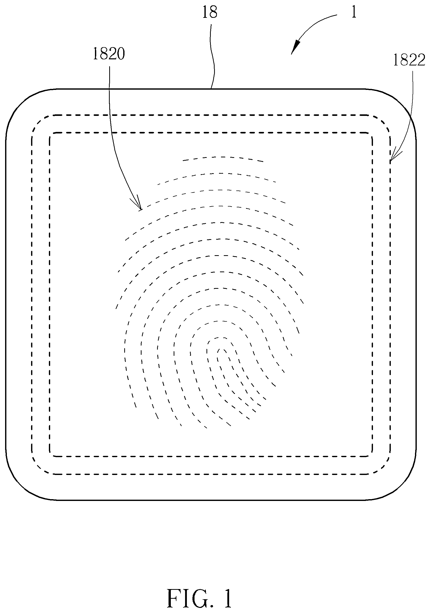 Patent US12455635 Figure 1 – Illuminated sensing key
