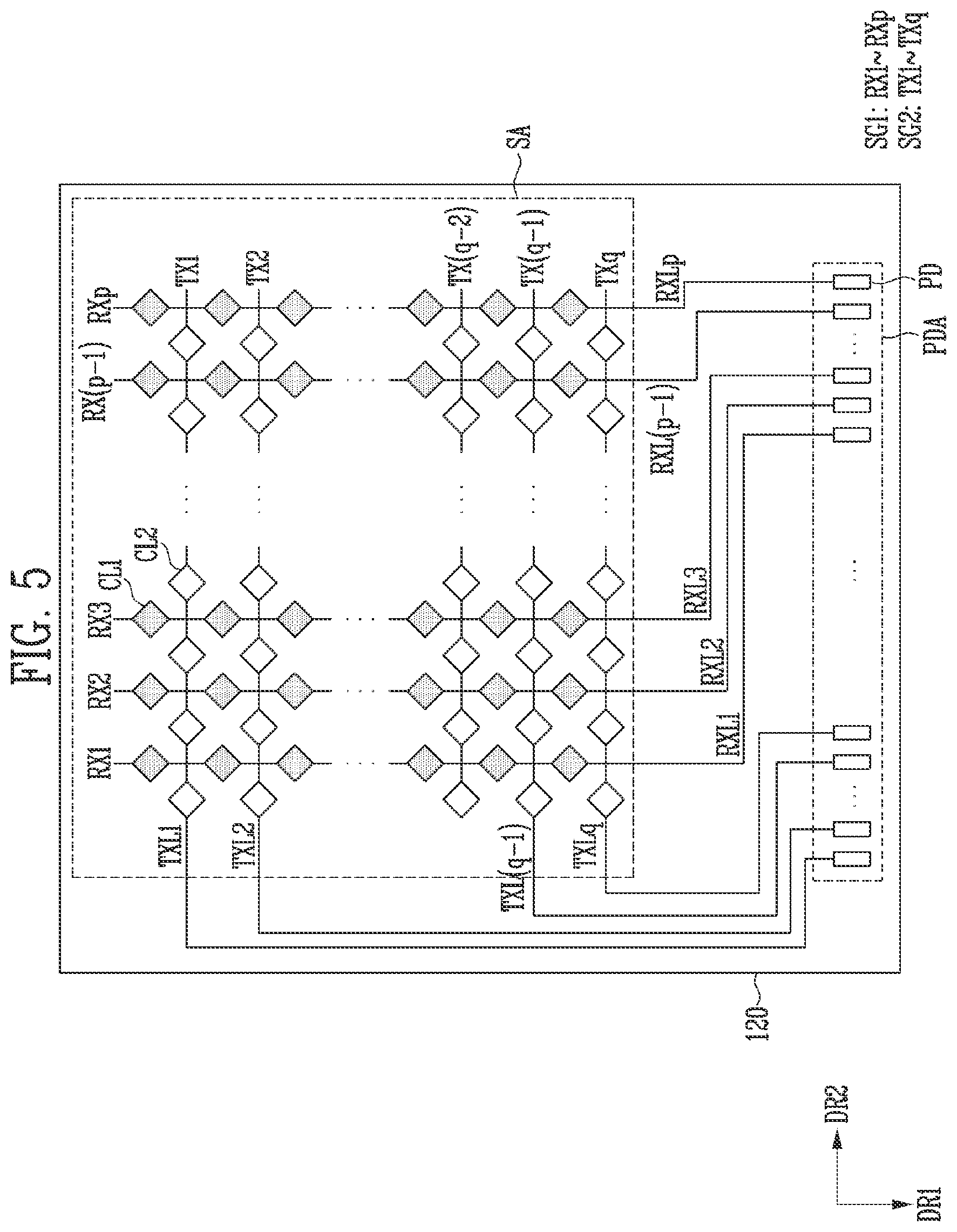 Patent US12455650 Figure 4 – Display device and sensor device