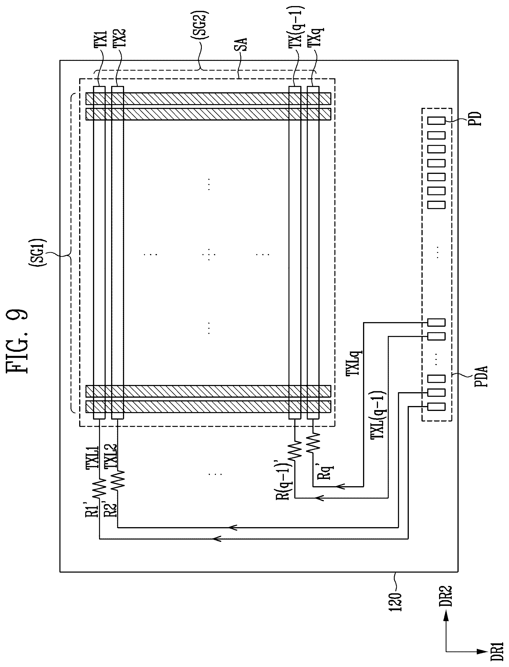 Patent US12455650 Figure 7 – Display device and sensor device
