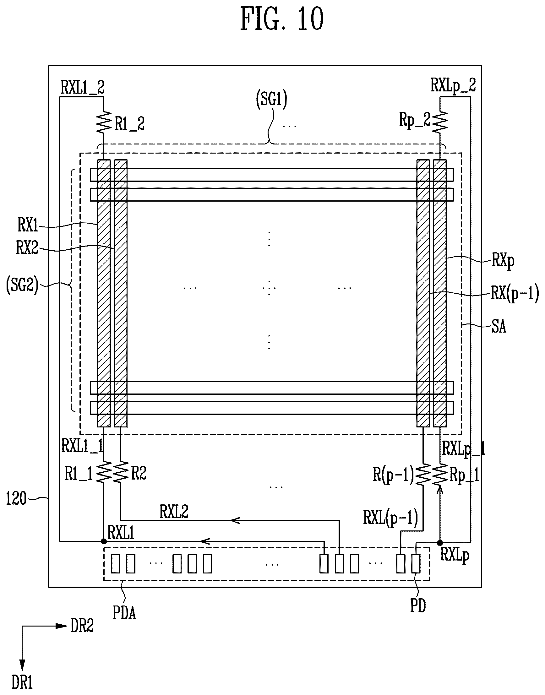 Patent US12455650 Figure 8 – Display device and sensor device