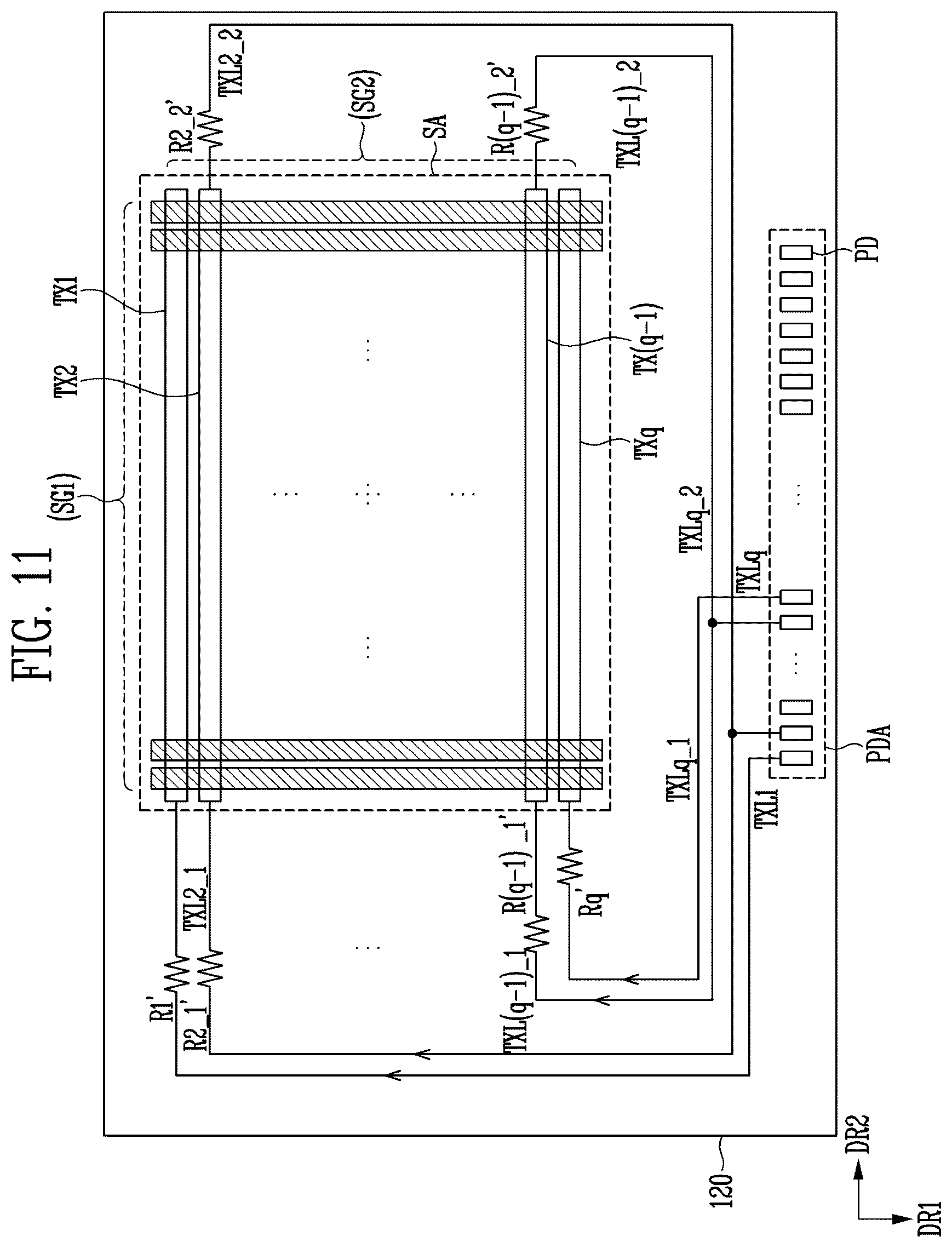 Patent US12455650 Figure 9 – Display device and sensor device
