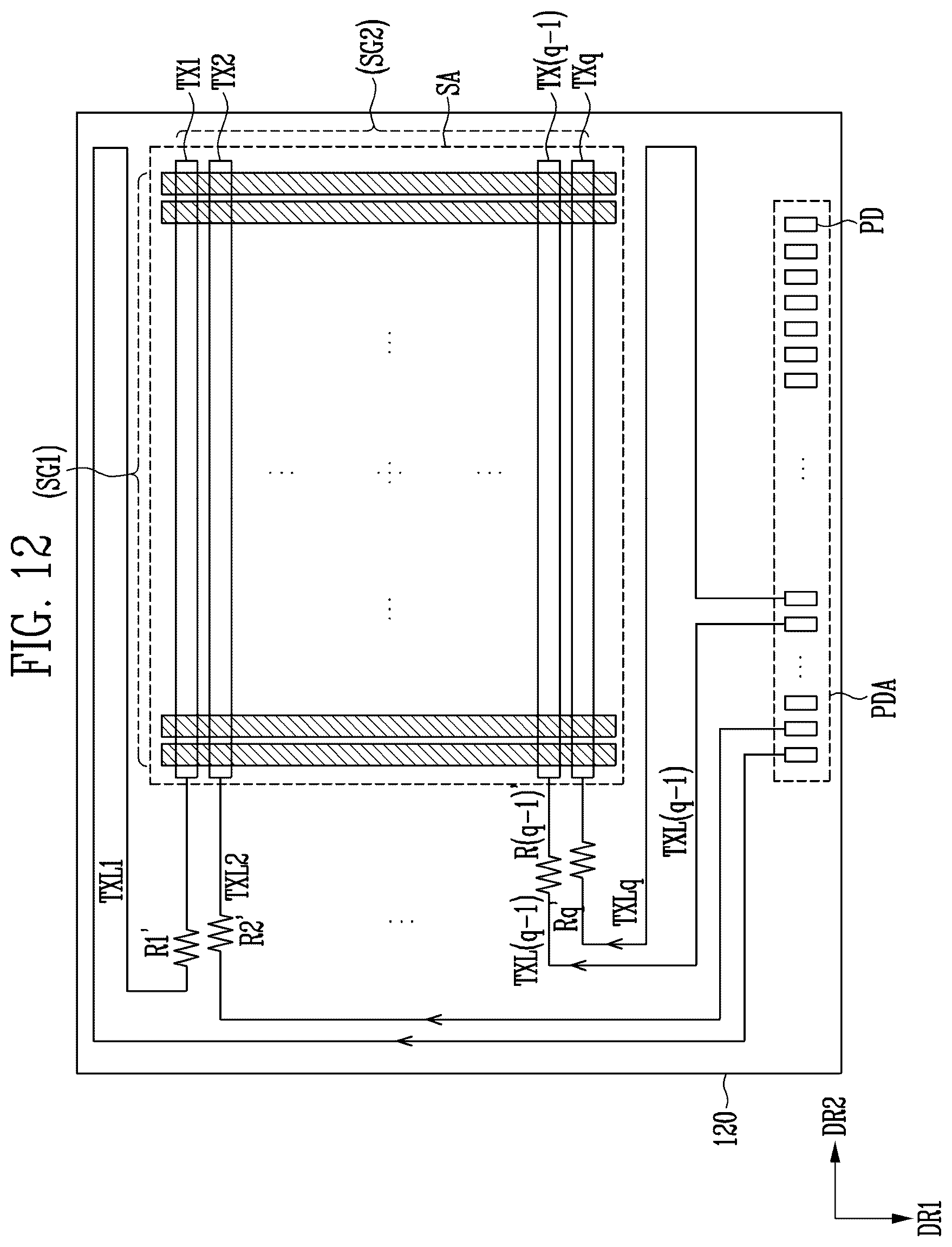 Patent US12455650 Figure 10 – Display device and sensor device