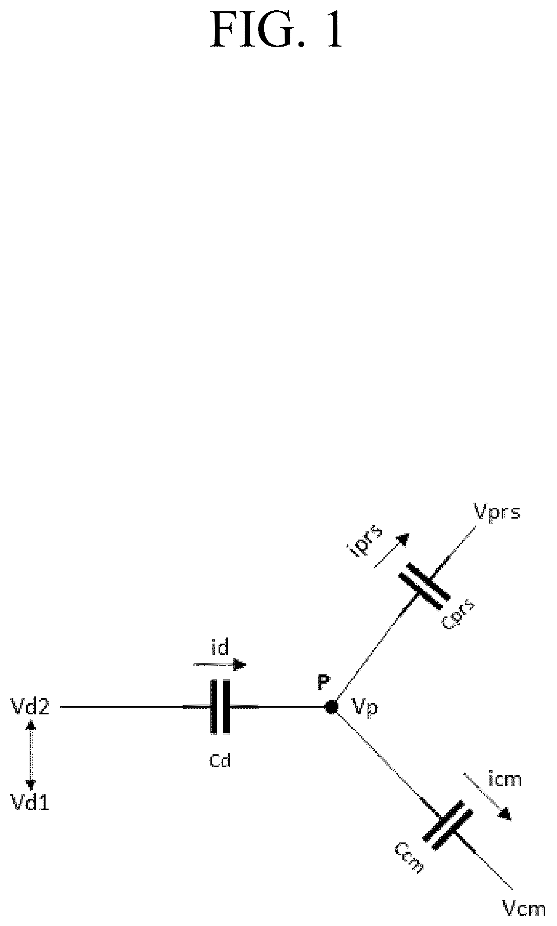 Patent US12455651 Figure 1 – Reduction of capacitance and forcing of different voltages for capacitor