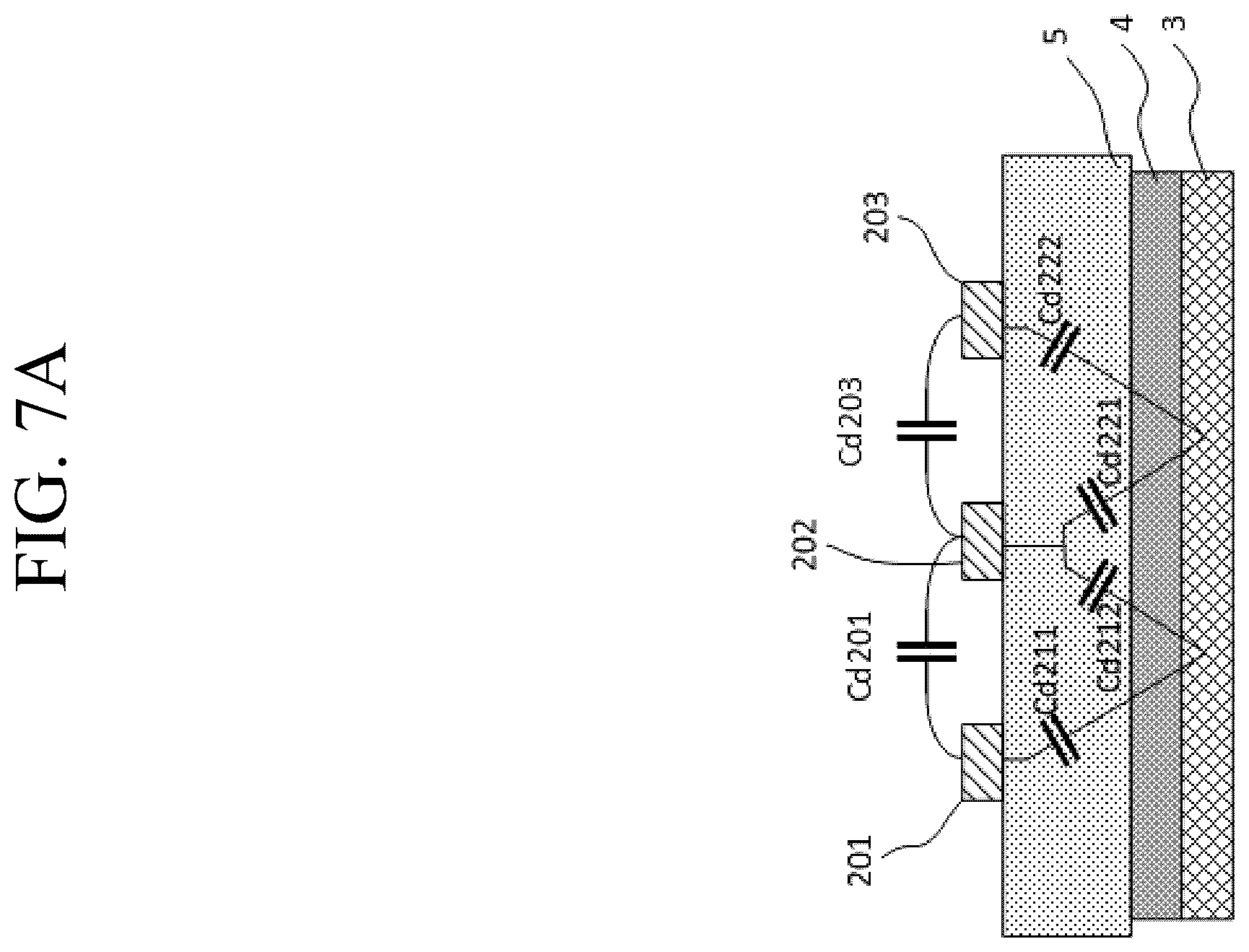 Patent US12455651 Figure 7 – Reduction of capacitance and forcing of different voltages for capacitor
