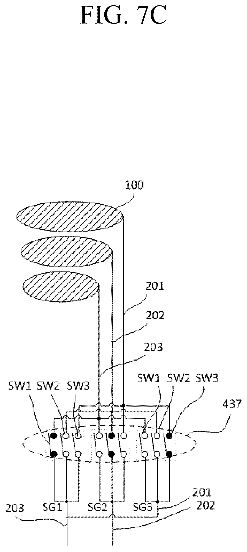 Patent US12455651 Figure 9 – Reduction of capacitance and forcing of different voltages for capacitor