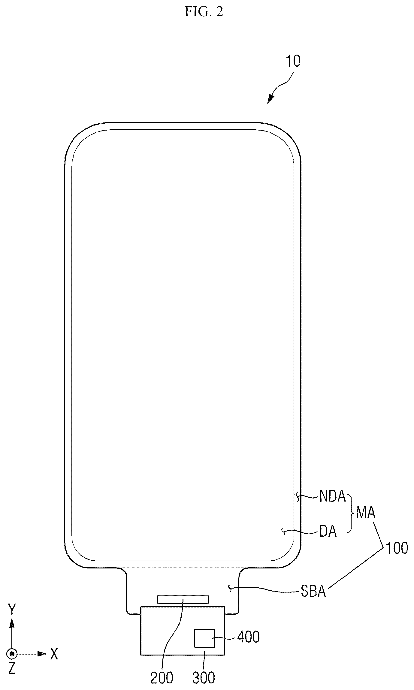 Patent US12455652 Figure 2 – Display device