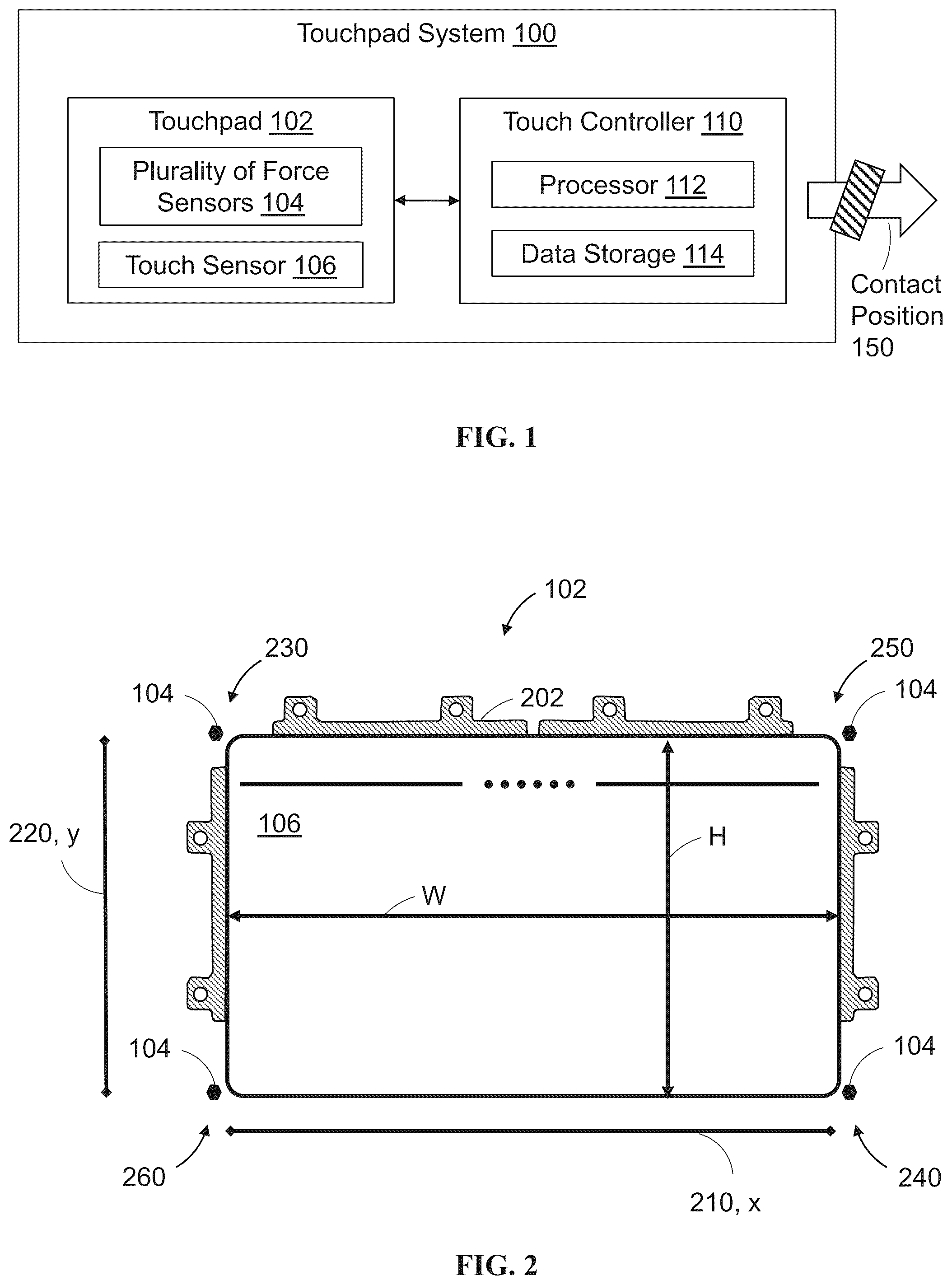 Patent US12455656 — Method and system for force-aided touchpad noise rejection — Figure 1