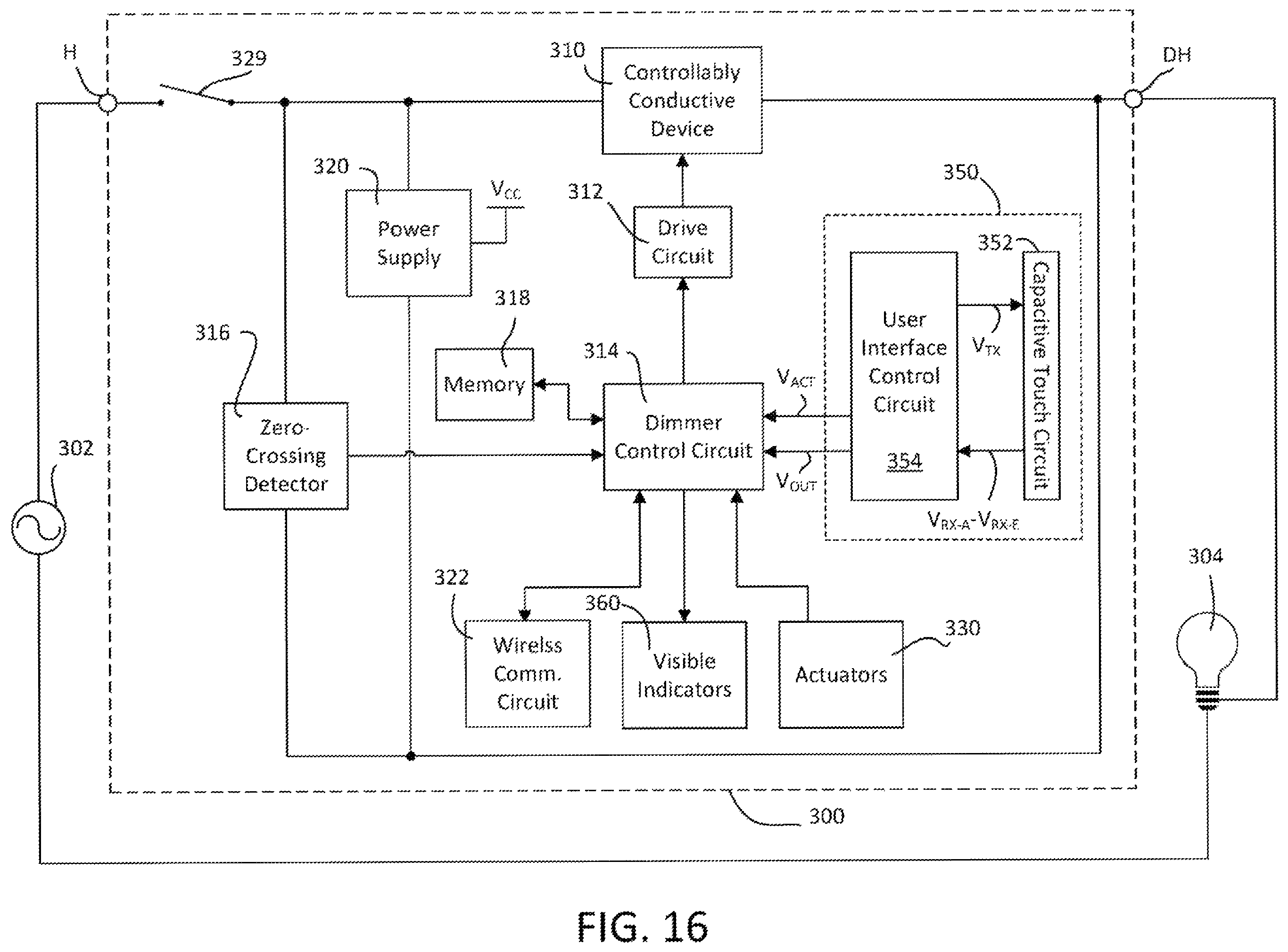 Patent US12455663 Figure 13 – Load control device responsive to non-contact actuations