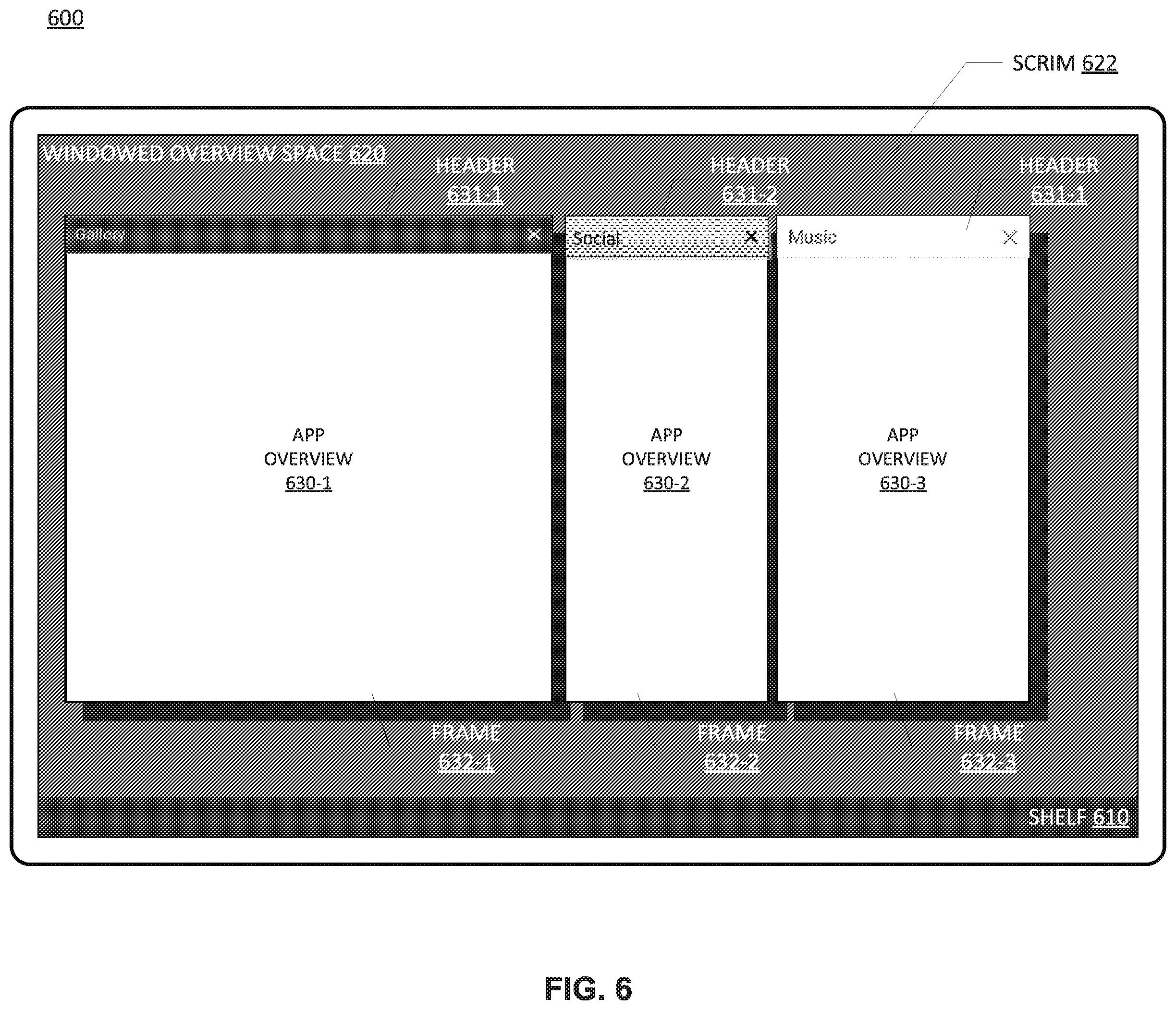 Patent US12455671 Figure 7 – Multi-spatial overview mode