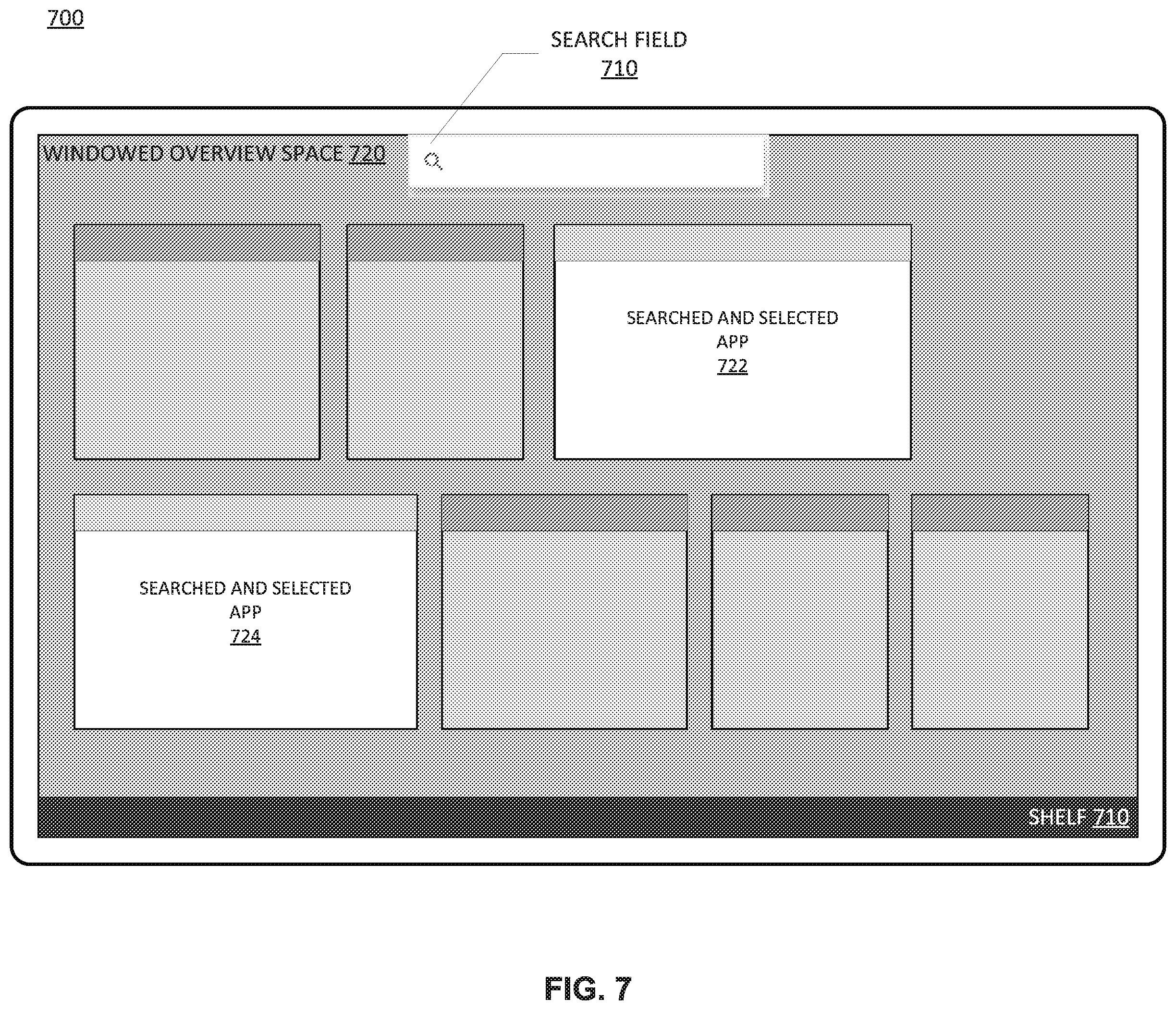 Patent US12455671 Figure 8 – Multi-spatial overview mode
